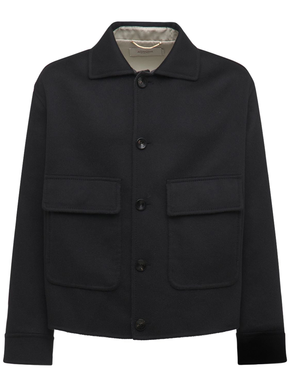 Agnona - Cashmere shirt jacket - Black | Luisaviaroma