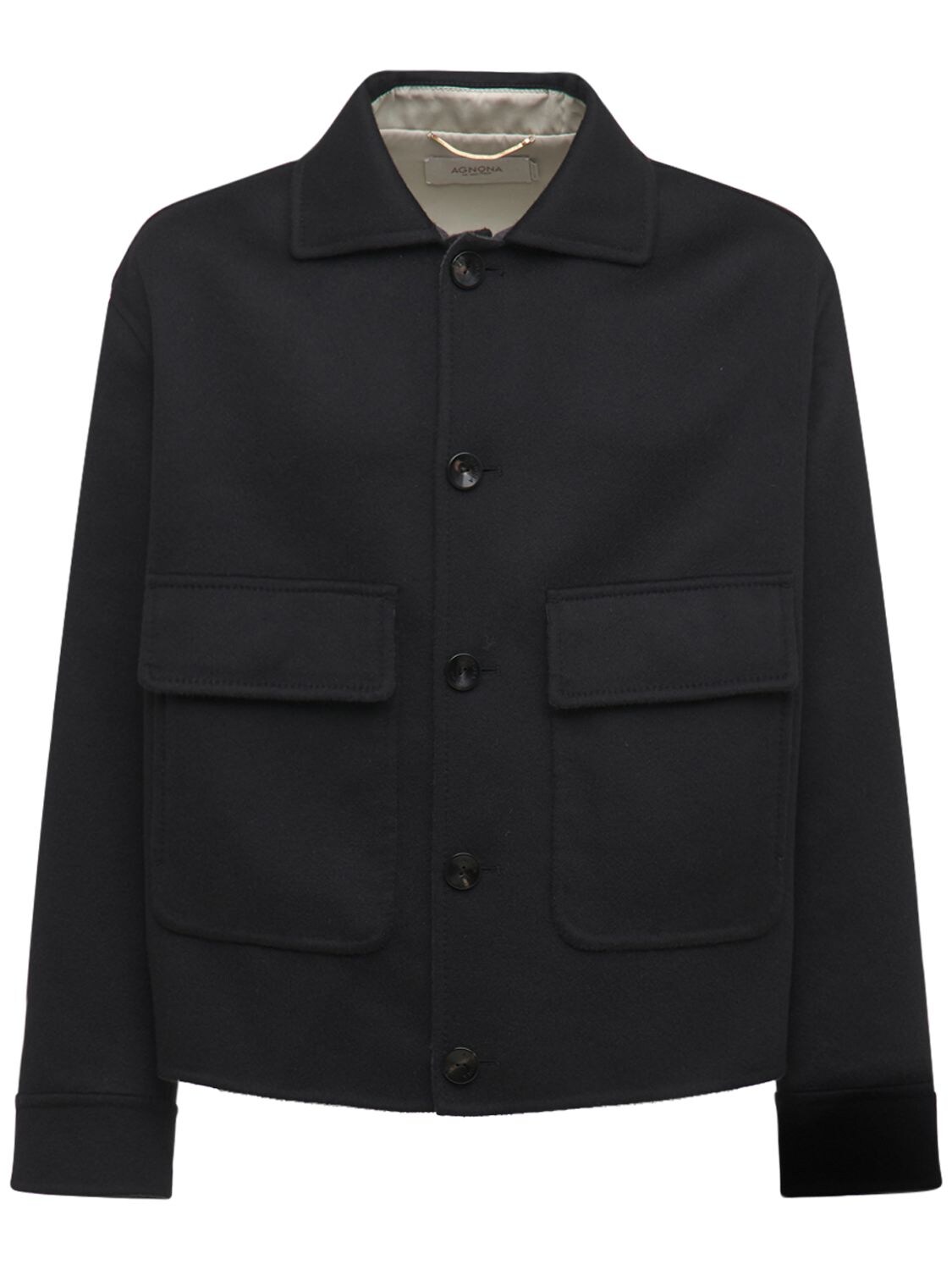 Agnona Cashmere Shirt Jacket In Black | ModeSens