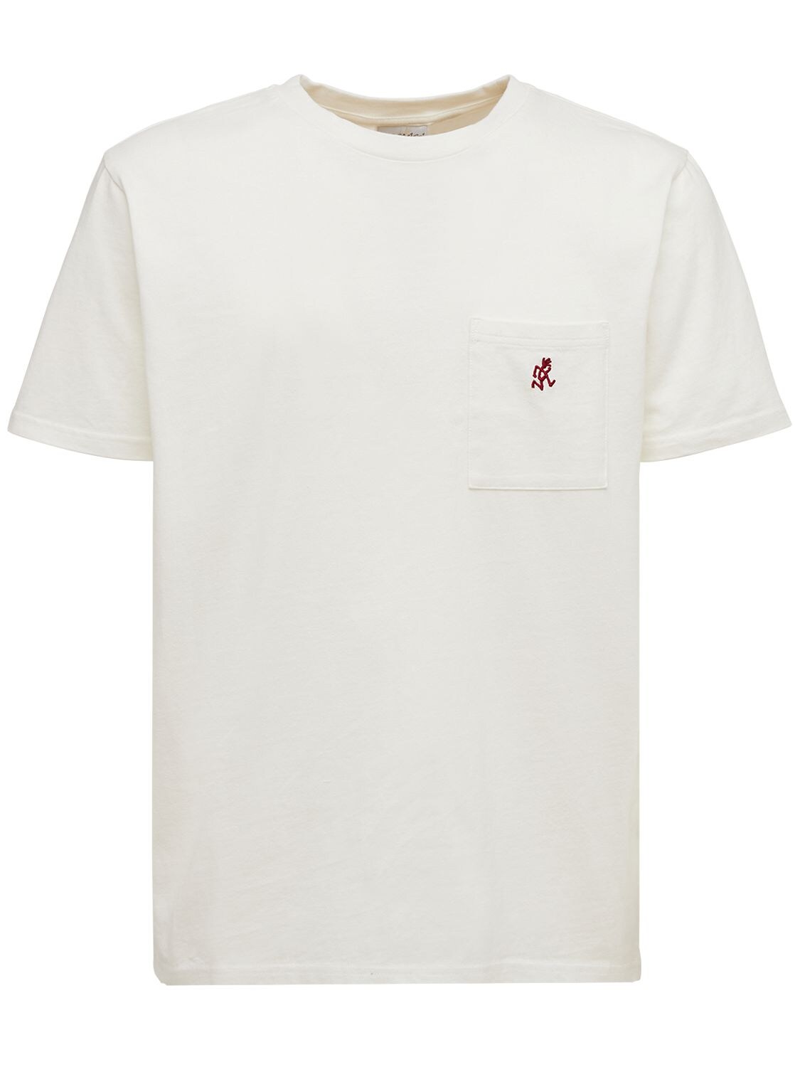Gramicci One Point Logo-embroidered Cotton-jersey T-shirt In White