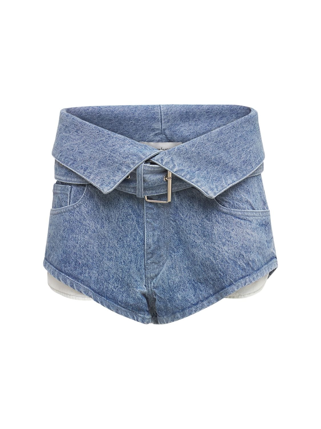 MARQUES'ALMEIDA Organic Cotton Denim Mini Belted Shorts