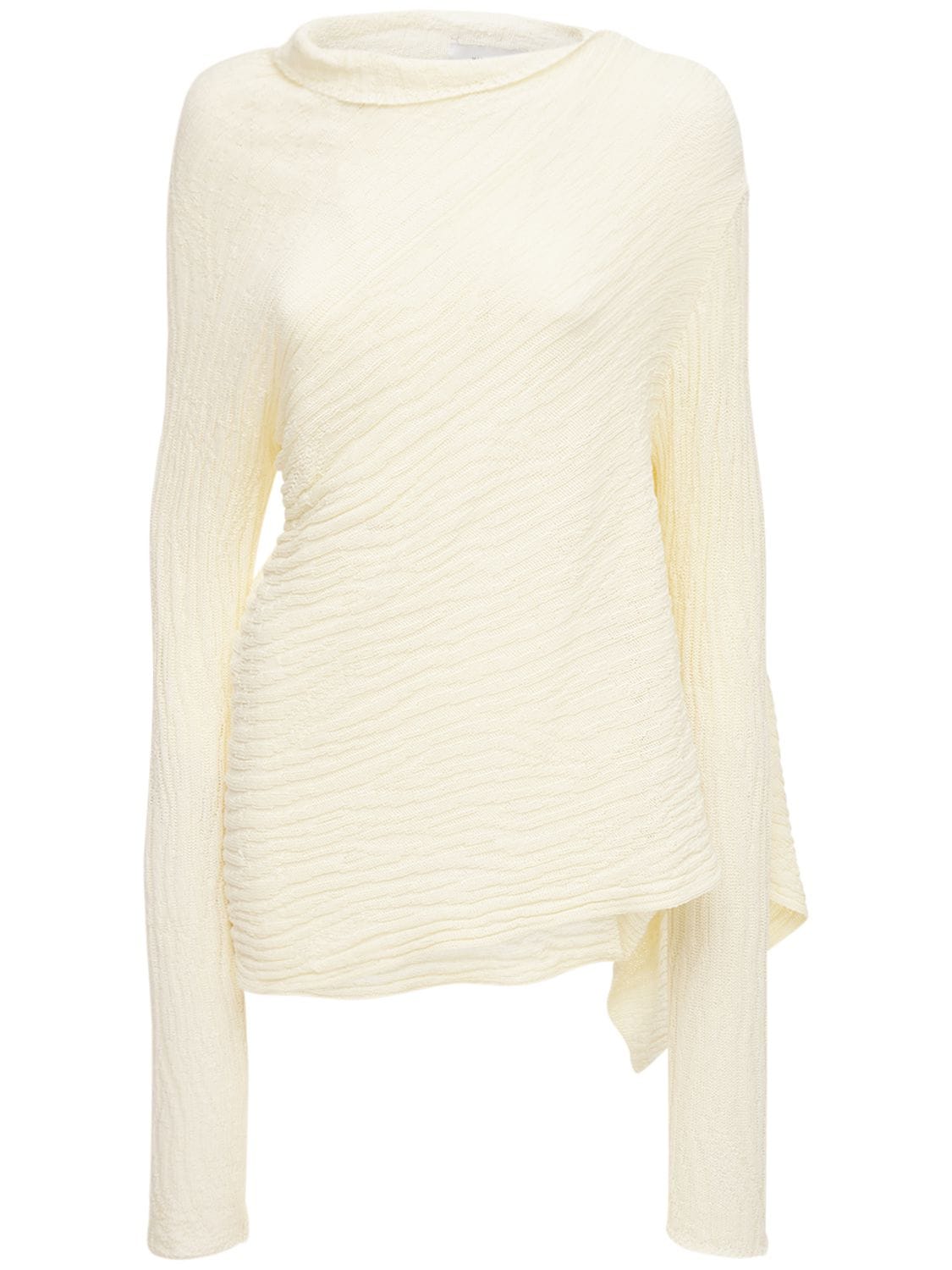 Marques'Almeida - Recycled cotton knit turtleneck sweater - Beige ...