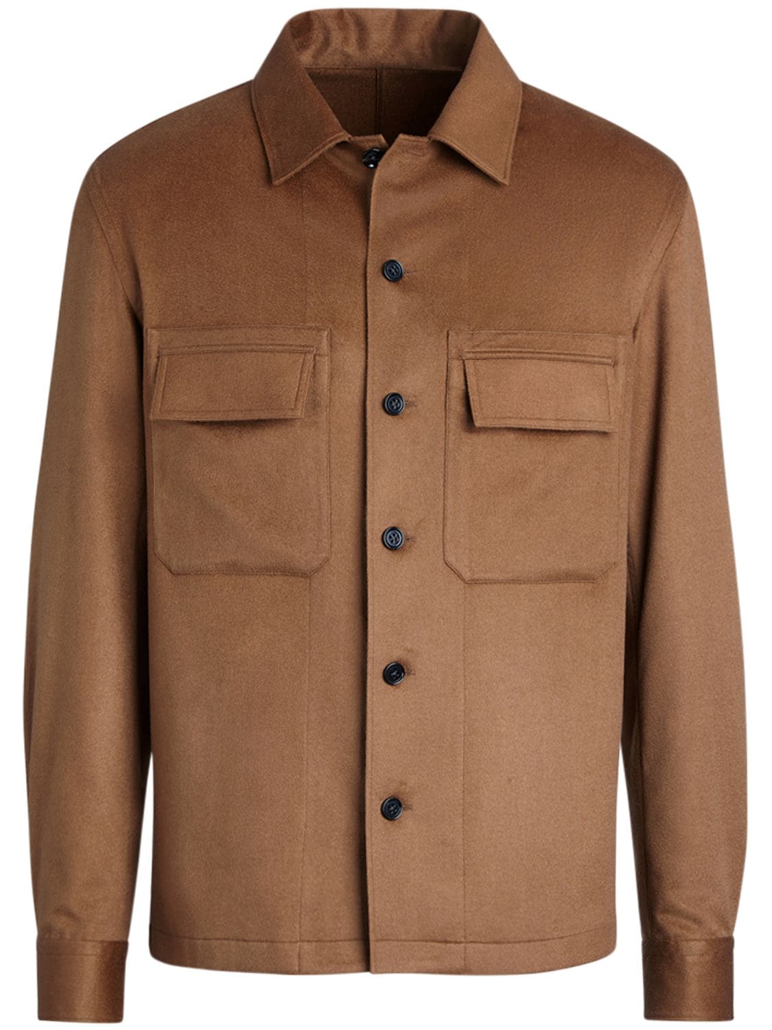 Shop Ermenegildo Zegna Pure Cashmere Overshirt In Brown