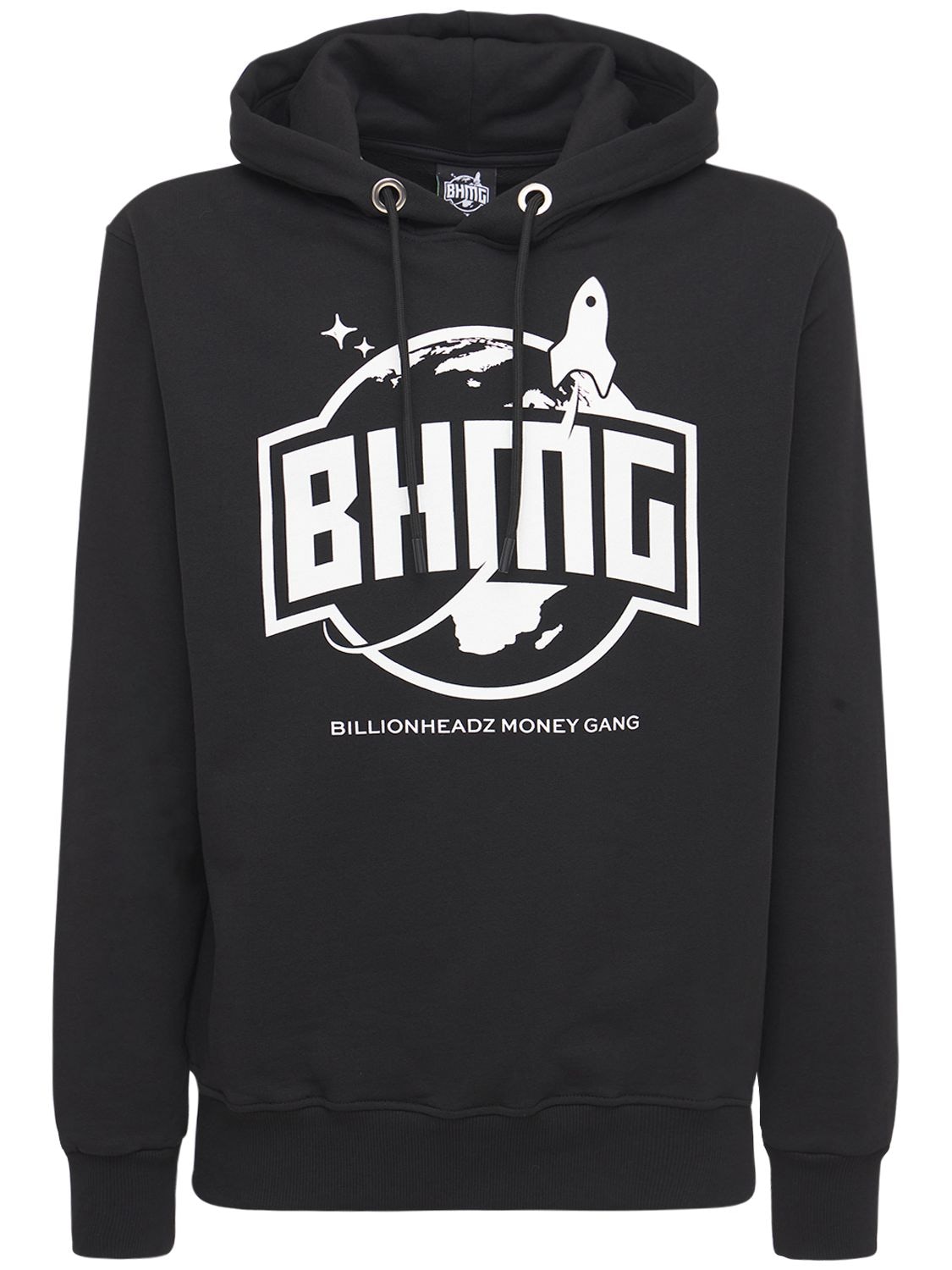 Bhmg Logo Cotton Hoodie In Black