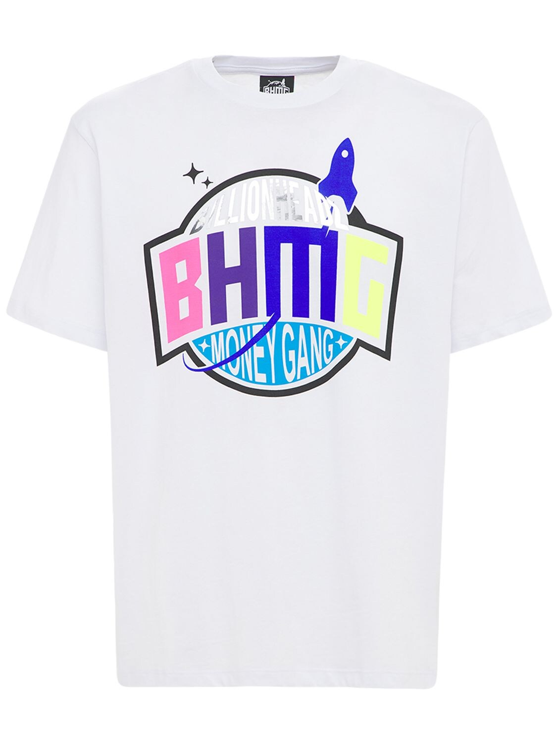Bhmg Multicolor Logo Cotton T-shirt In White