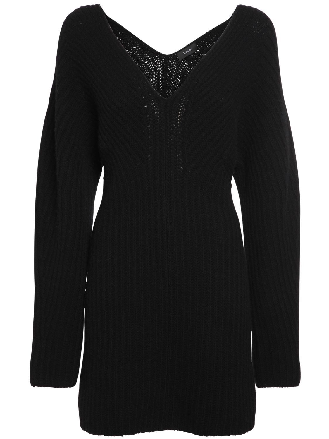 Theory Sculpted wool & cashmere knit mini dress Black Luisaviaroma