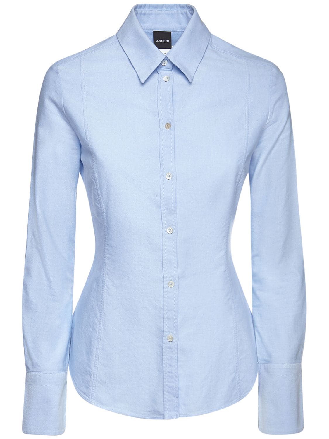Aspesi Cotton Oxford Shirt In Light Blue