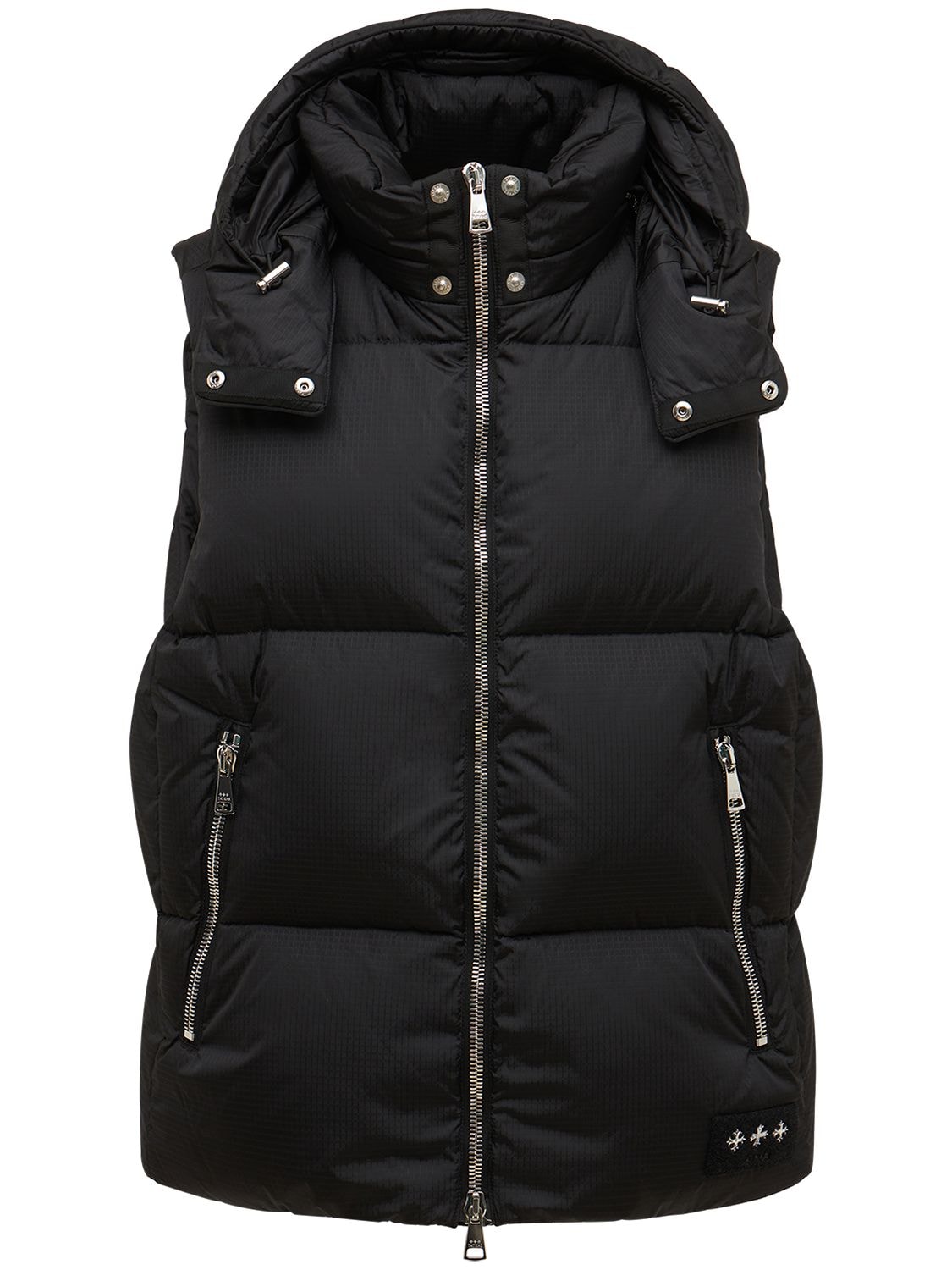 Tatras Melko Nylon Hooded Down Vest In Black