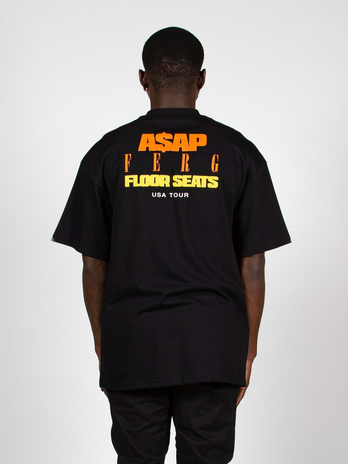 A$ap Ferg By Platformx Asap Ferg Tour印花t恤 In 블랙