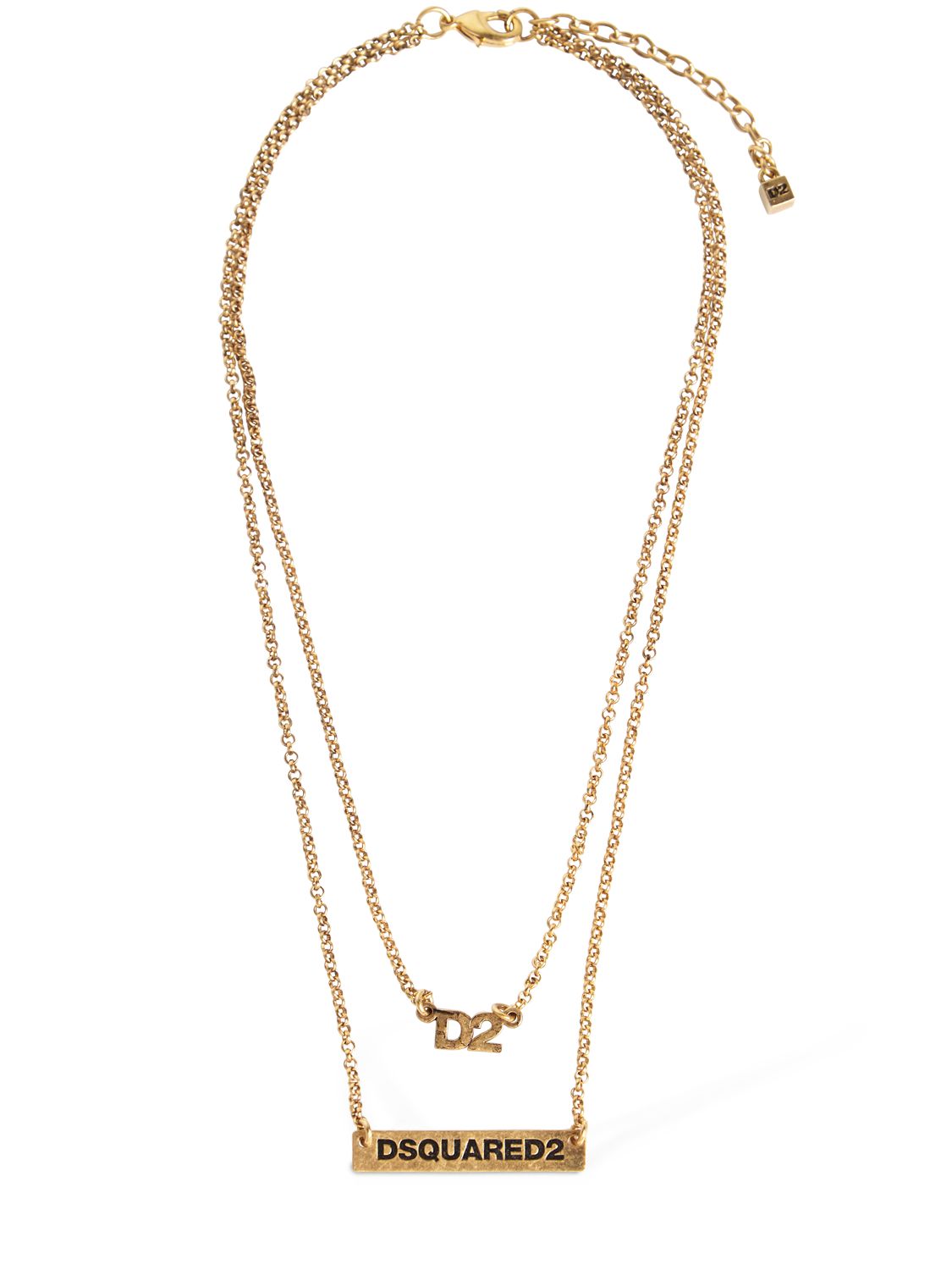 Dsquared2 D2 double chain necklace Gold Luisaviaroma
