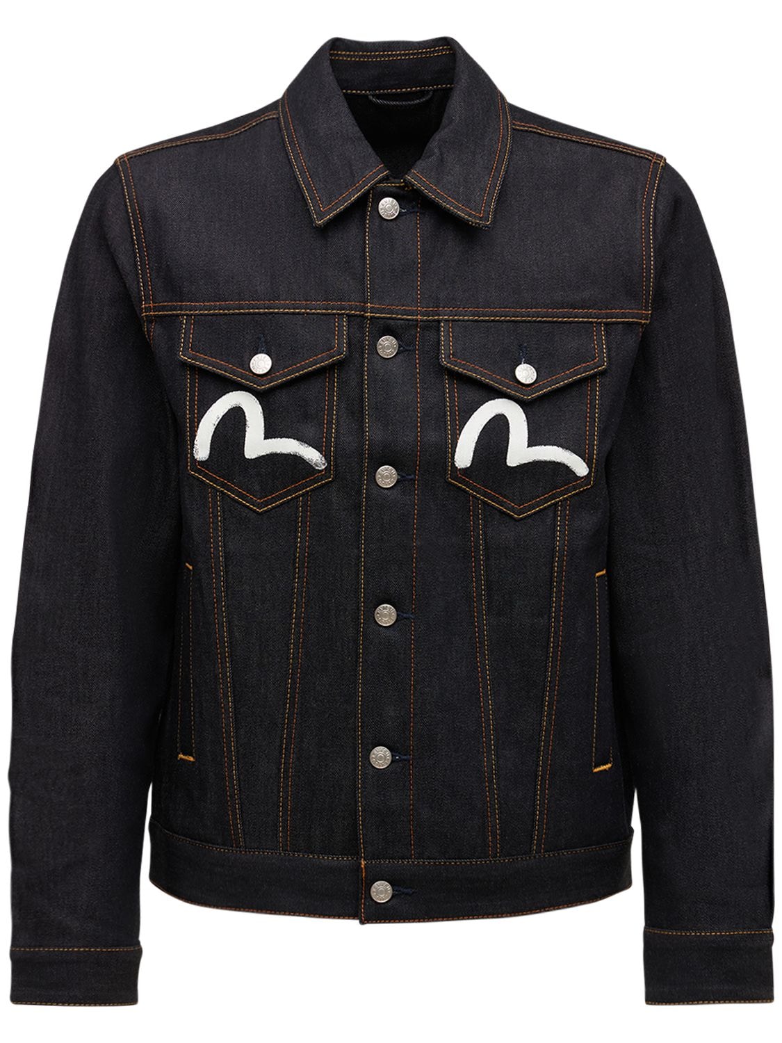 Evisu - Denim jacket w/logo detail - Blue/Multi | Luisaviaroma