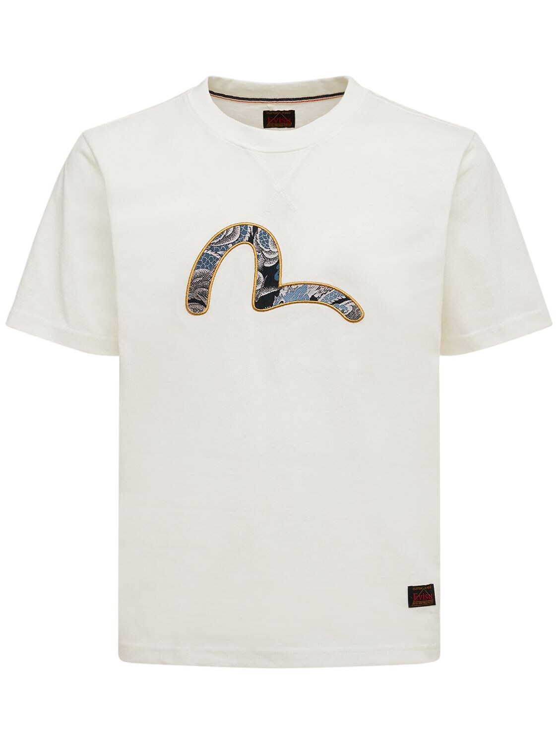 EVISU COTTON PRINTED LOGO T-SHIRT,74IYD2014-T1DIVA2