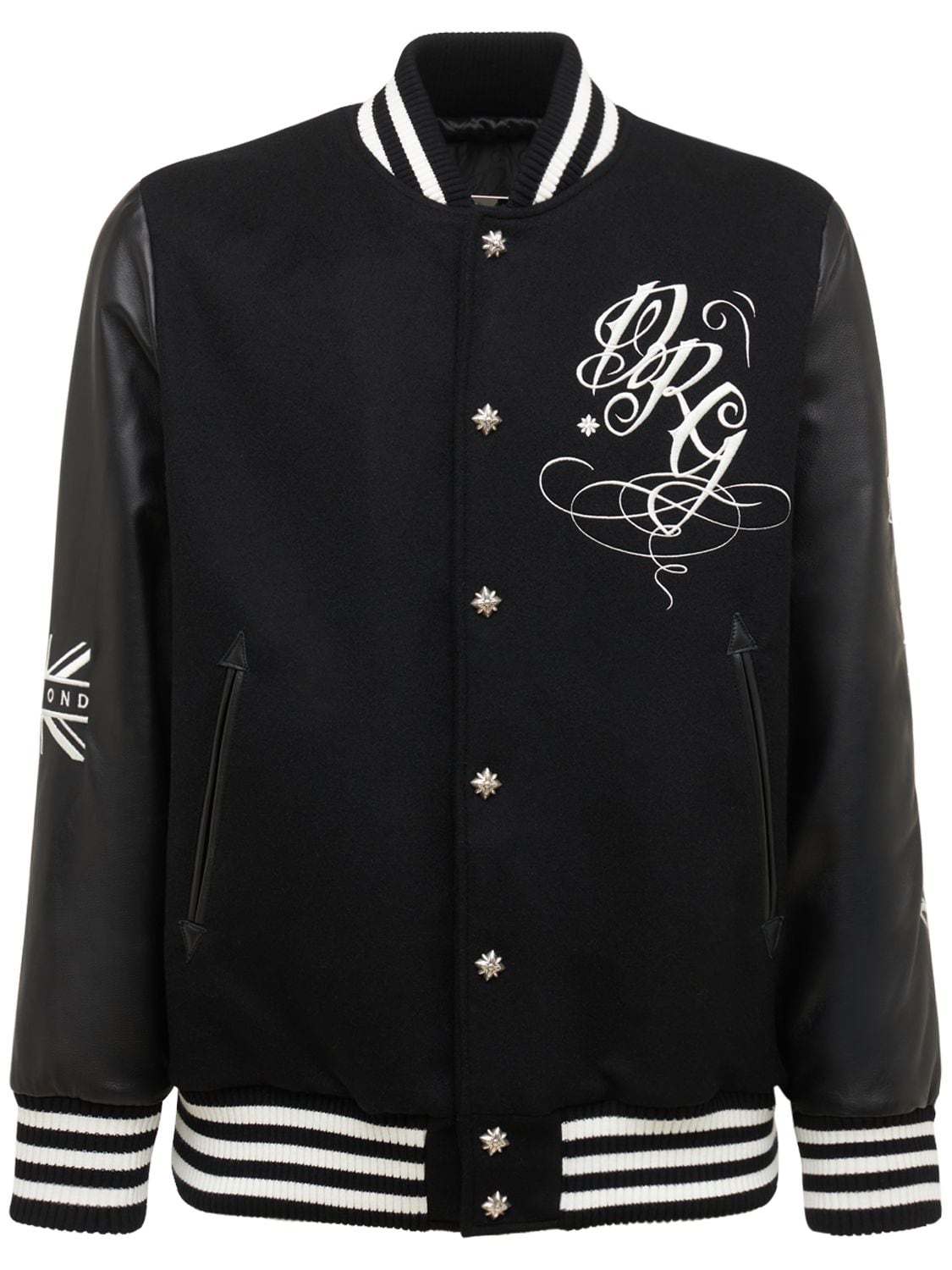 Dark Richmond Fritiu Logo Wool Bomber Jacket In Black | ModeSens