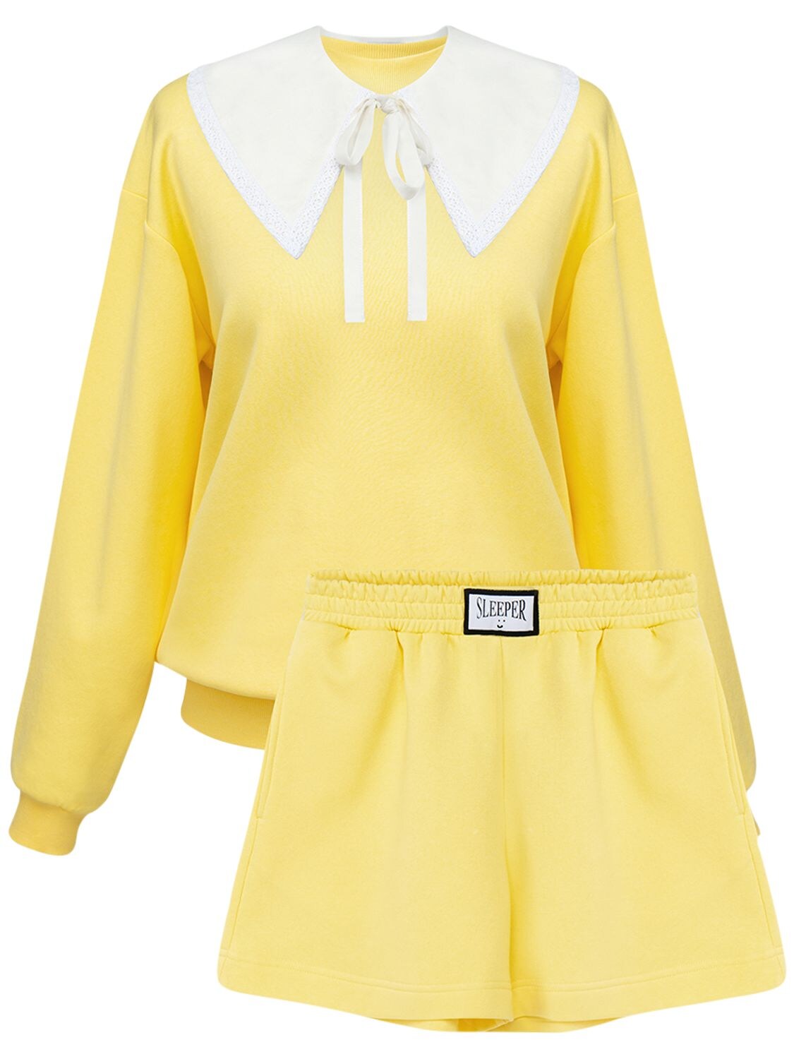 Sleeper Diana Cotton Blend Sweat Suit In Yellow