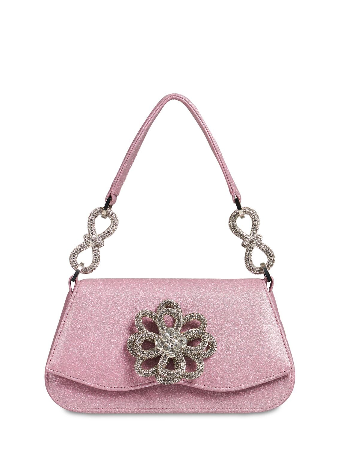 MACH & MACH Md Carrie Flower Glitter Top Handle Bag