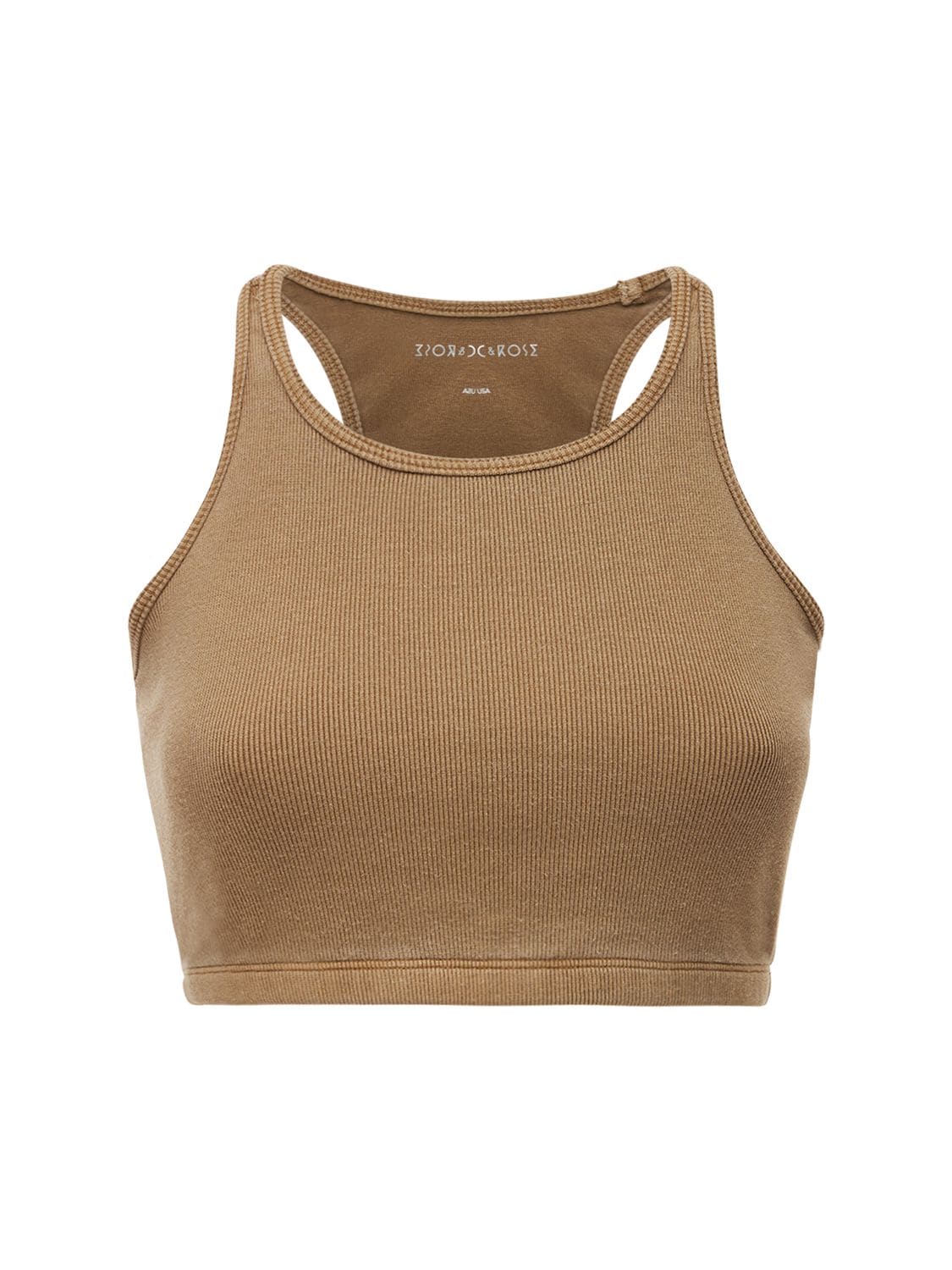 Electric & Rose Bella Rib Knit Bralette In Khaki ModeSens