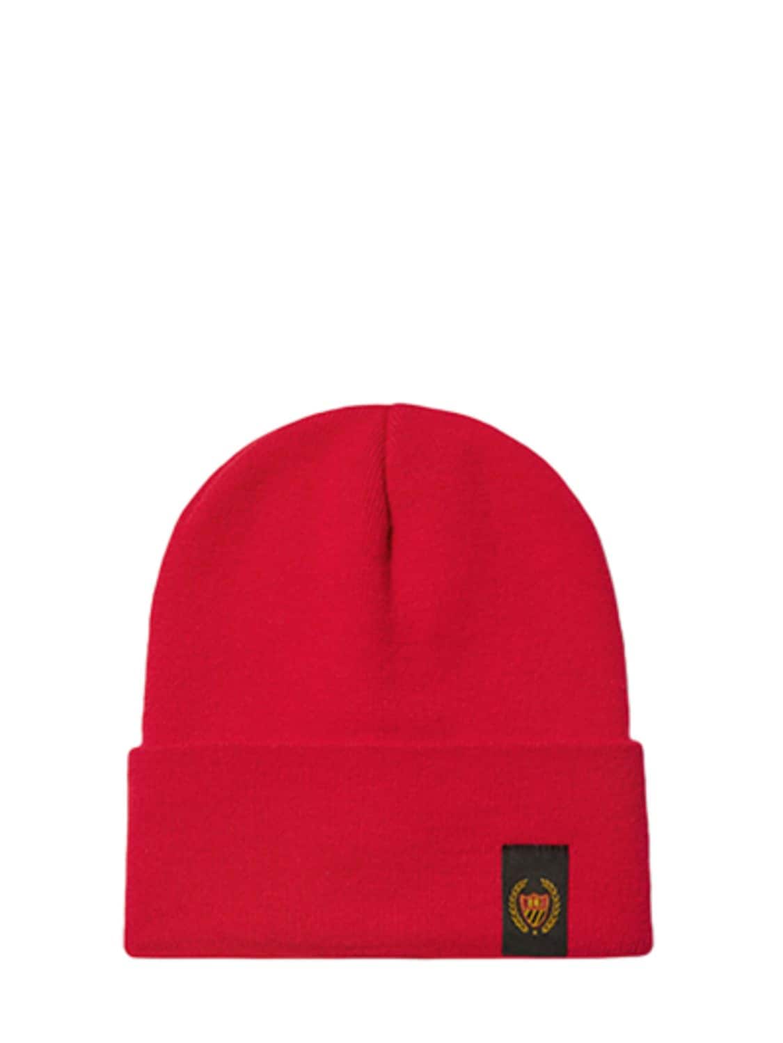 Bel-air Athletics Red Knitted Bonnet With Logo