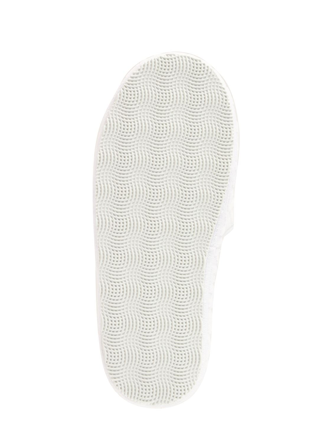 Shop Versace Medusa Cotton Slippers In White