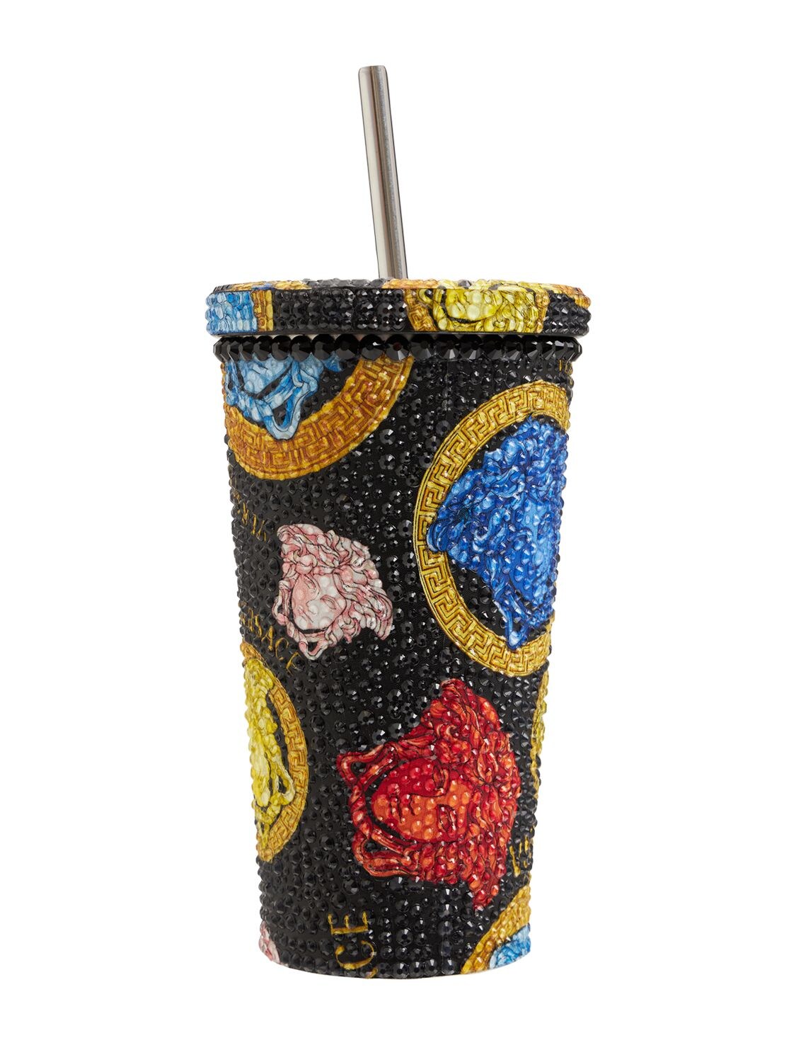 Shop Versace Medusa Travel Mug In Nero-multicolor