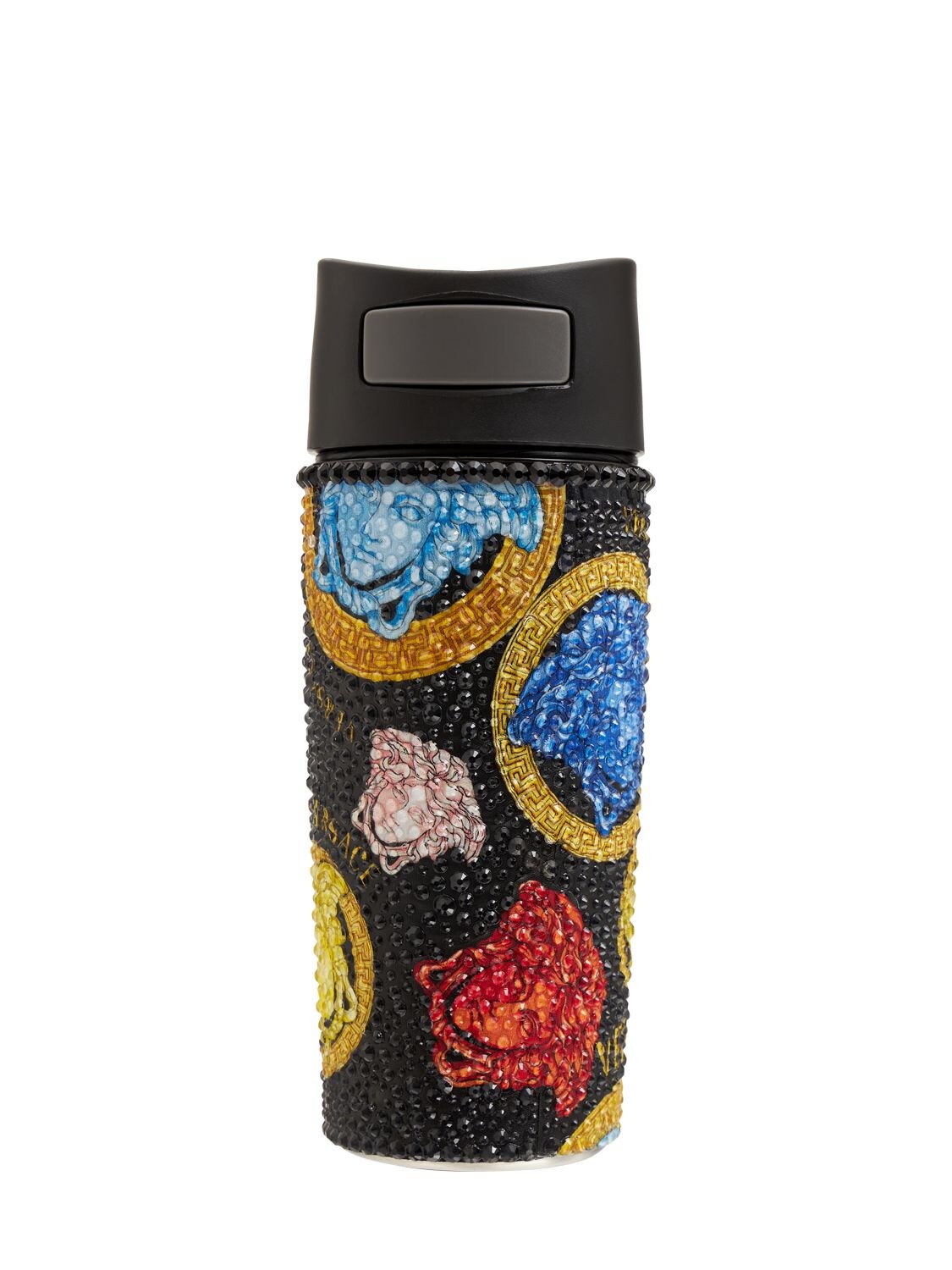 Shop Versace Medusa Amplified Travel Mug In Nero-multicolor