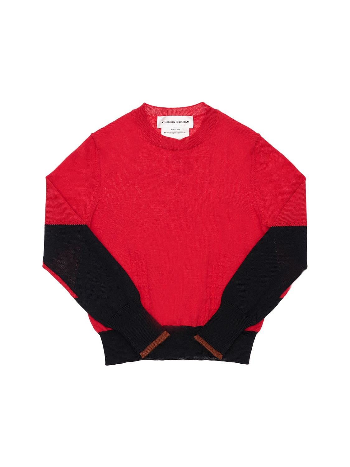 Victoria Beckham Kids' Wool Knit Sweater In 레드,네이비