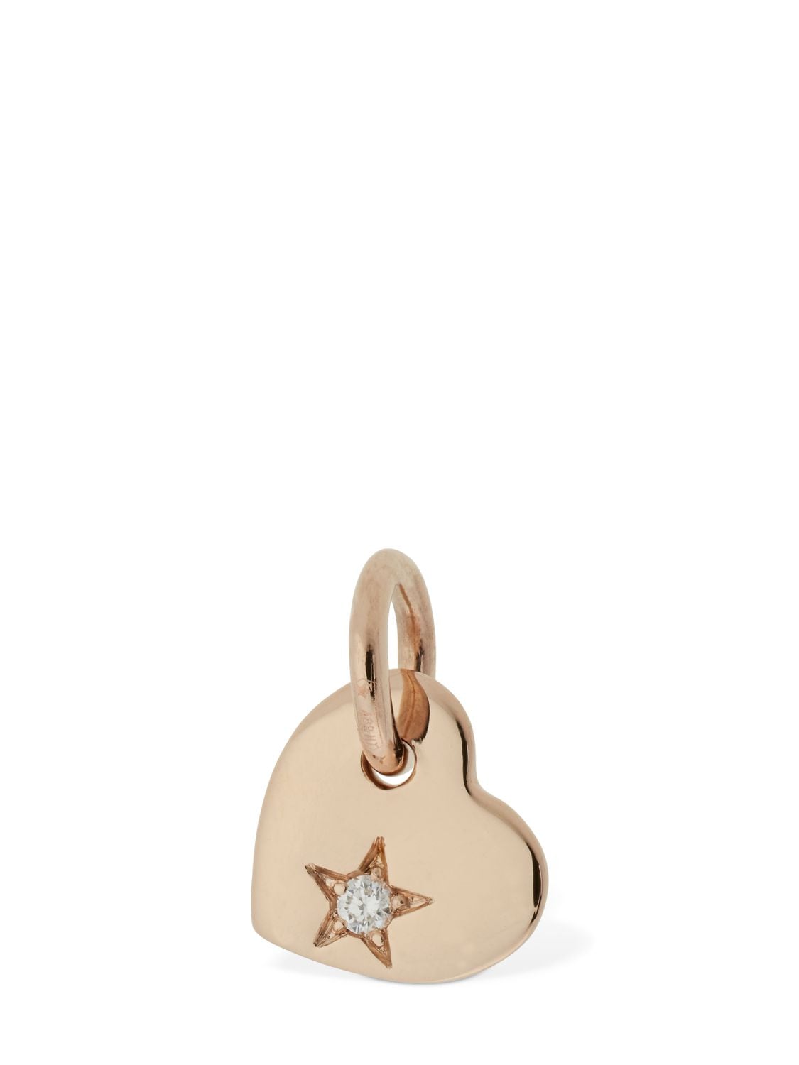 Image of 9kt Rose Gold Cuore Charm W/ Diamond