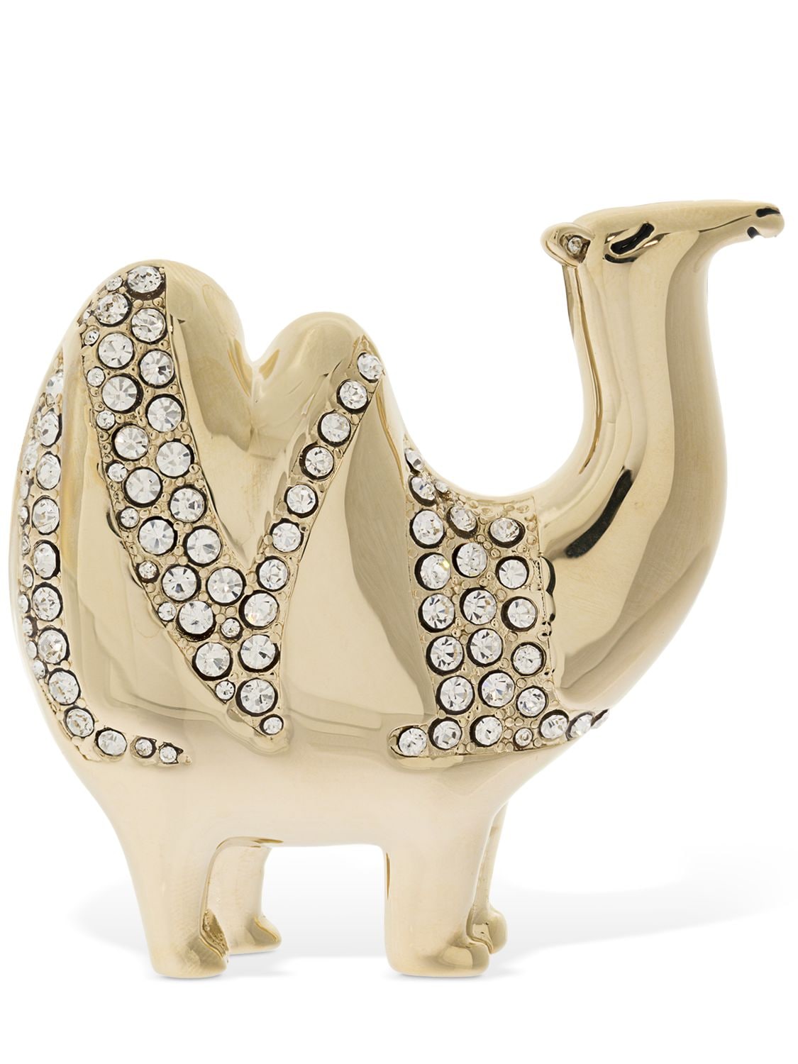 Max Mara Camel Crystal Brooch In Gold,crystal | ModeSens