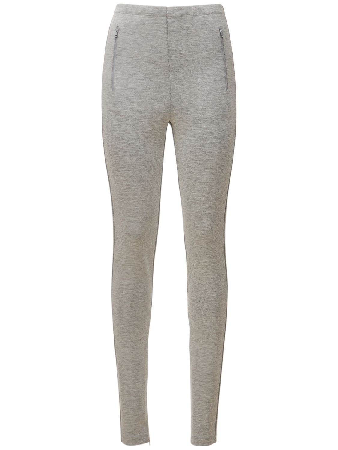 Wardrobe.nyc Stretch Jersey Side Zip Leggings In Grey