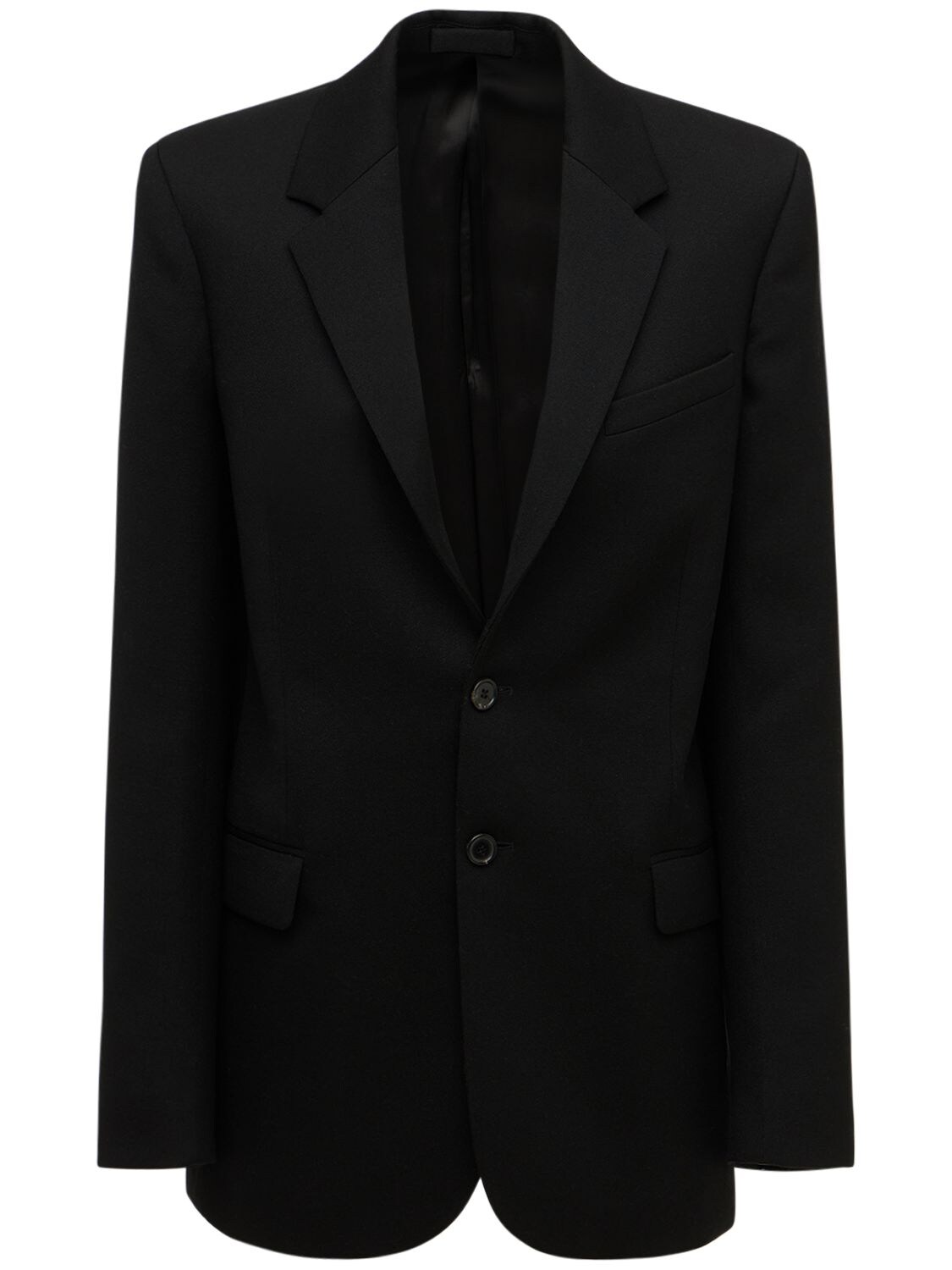 Wardrobe.nyc Single-breasted Wool Contour Blazer In Black