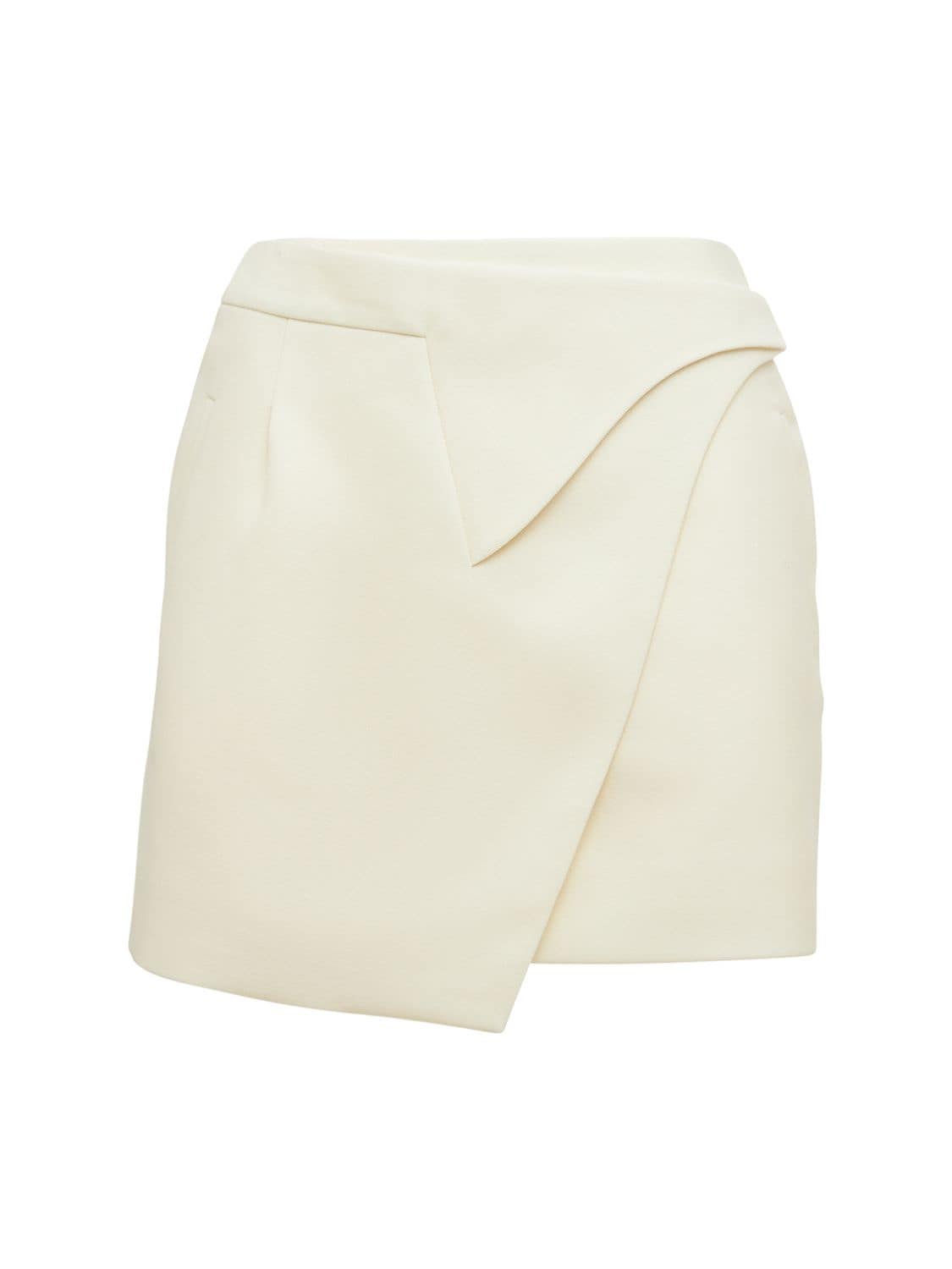 Wardrobe.nyc Wrap Wool Mini Skirt In White