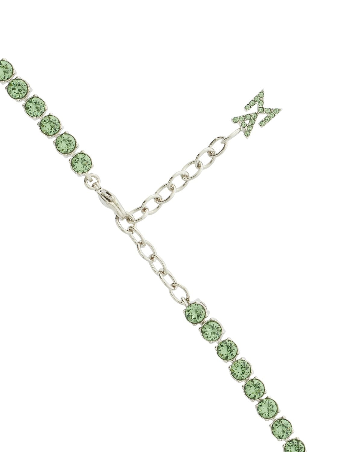 Shop Amina Muaddi Tennis Crystal Choker In Green,crystal