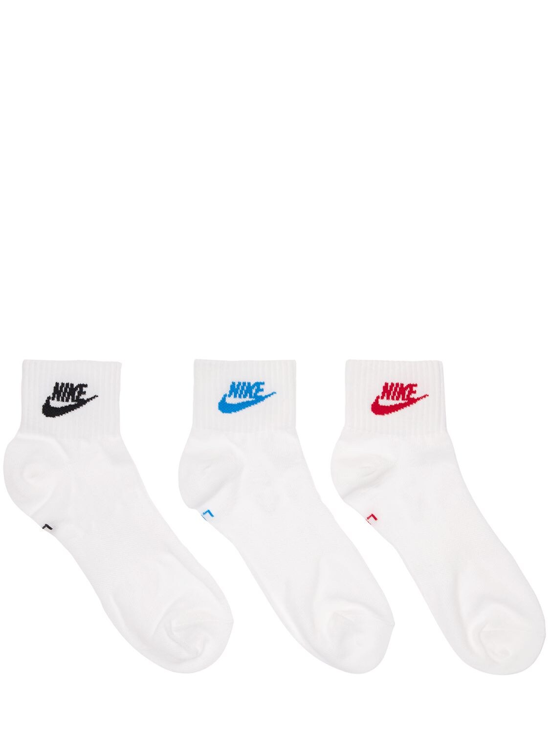 Nike Pack Of 3 Essential Ankle Socks In White,multi
