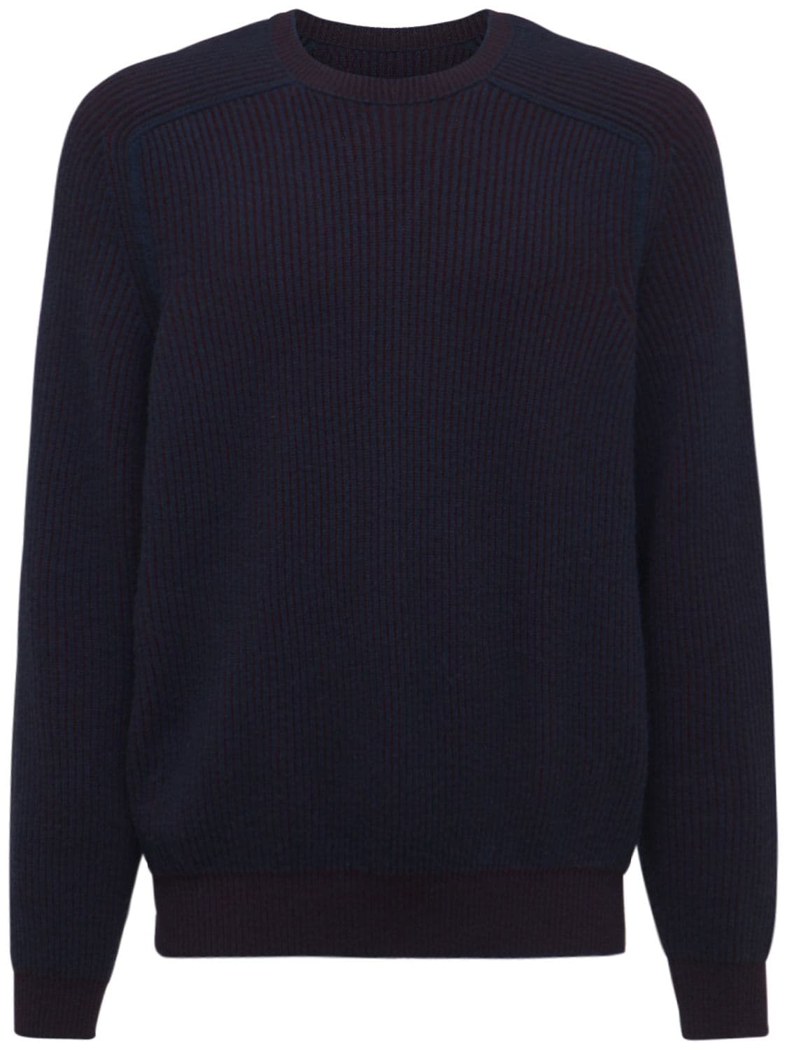 Sease Cashmere Ribbed Reversible Knit Sweater In Navy