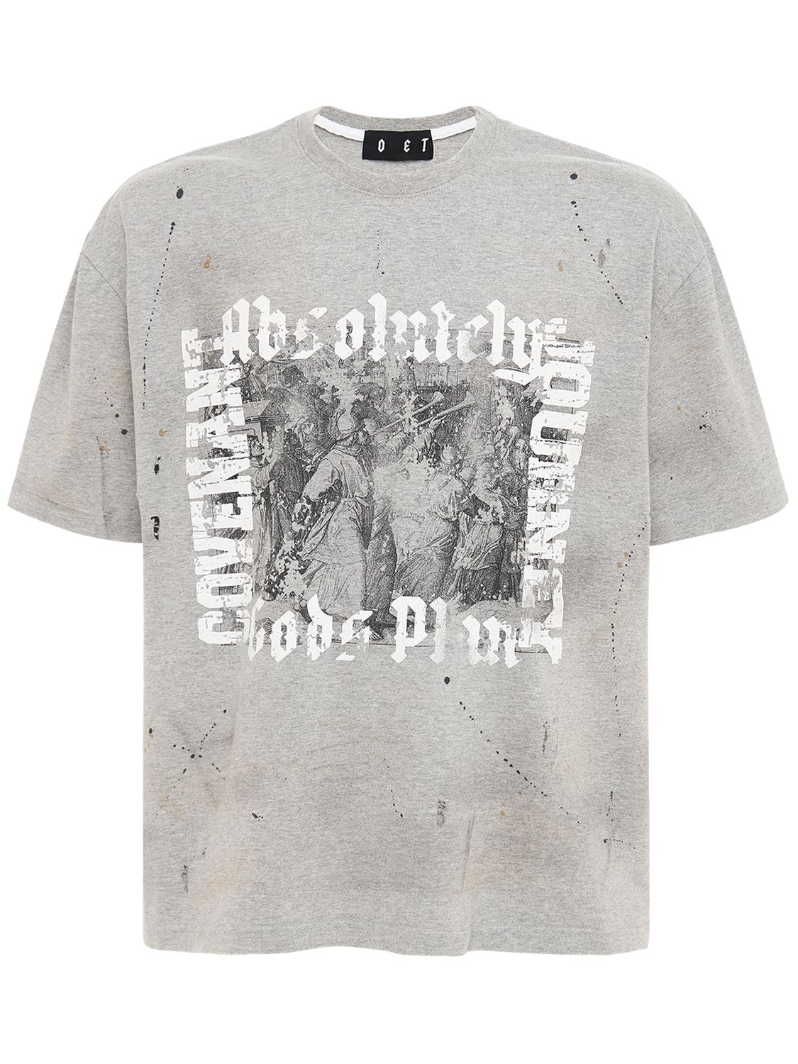 Someit C.j. Printed Cotton T-shirt In Grey,multi