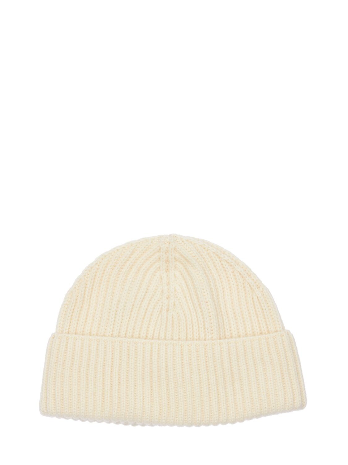 Ag Cashmere Ribbed Knit Beanie In Ivory