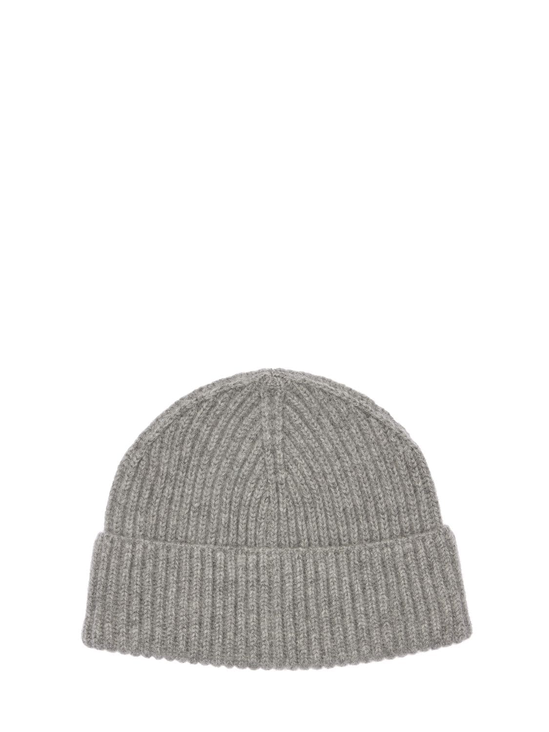 Ag Cashmere Ribbed Knit Beanie In Light Grey