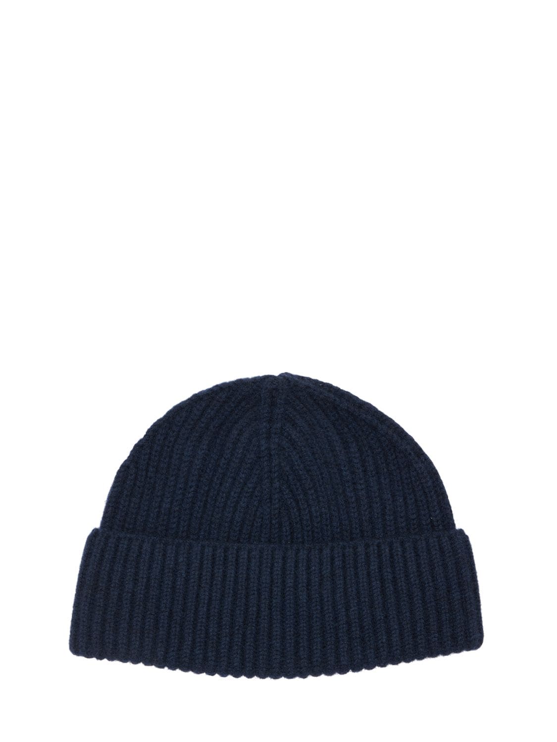 Ag Cashmere Ribbed Knit Beanie In Navy