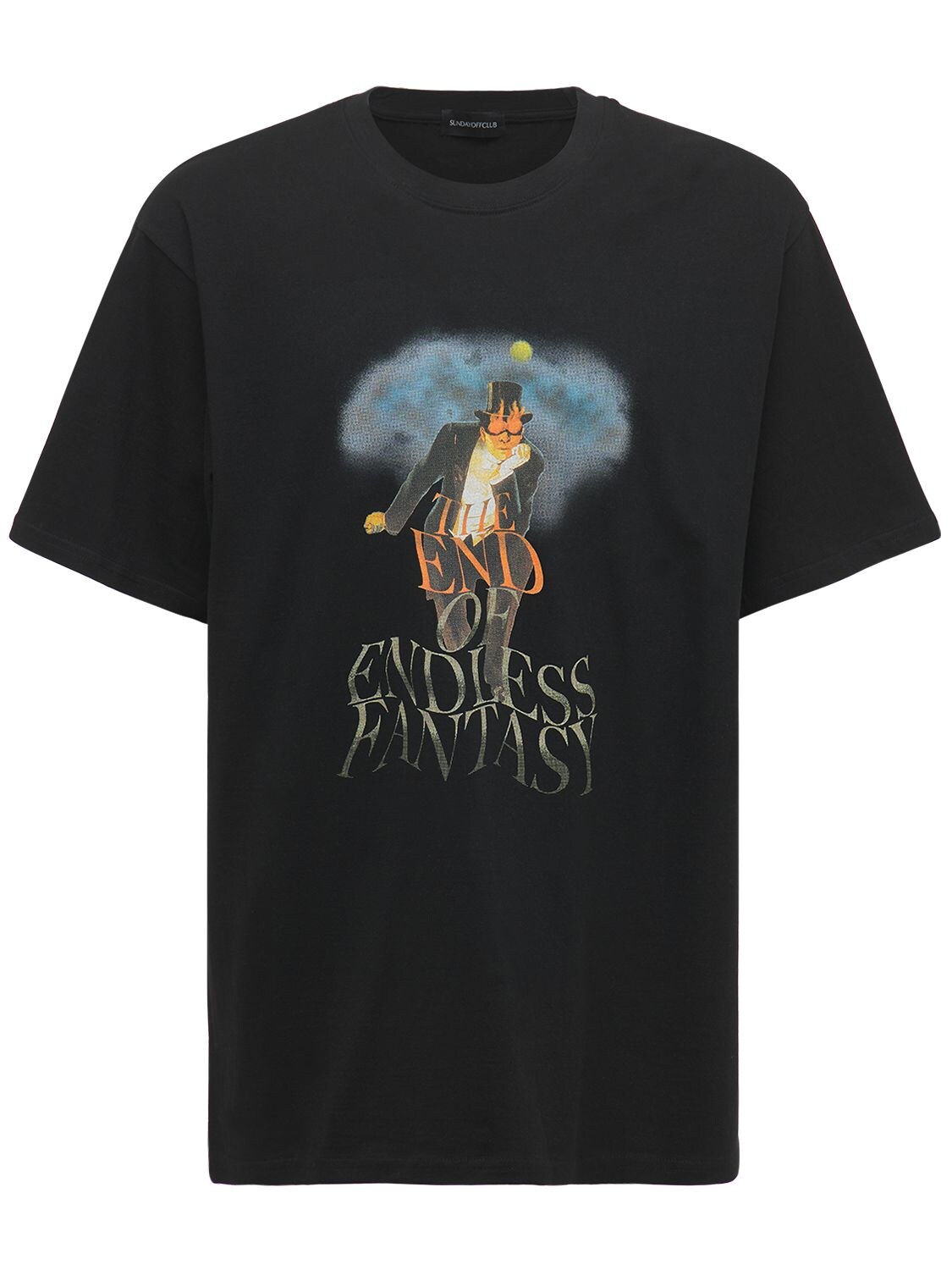 Sunday Off Club End Of Endless Fantasy Cotton T-shirt In 黑色