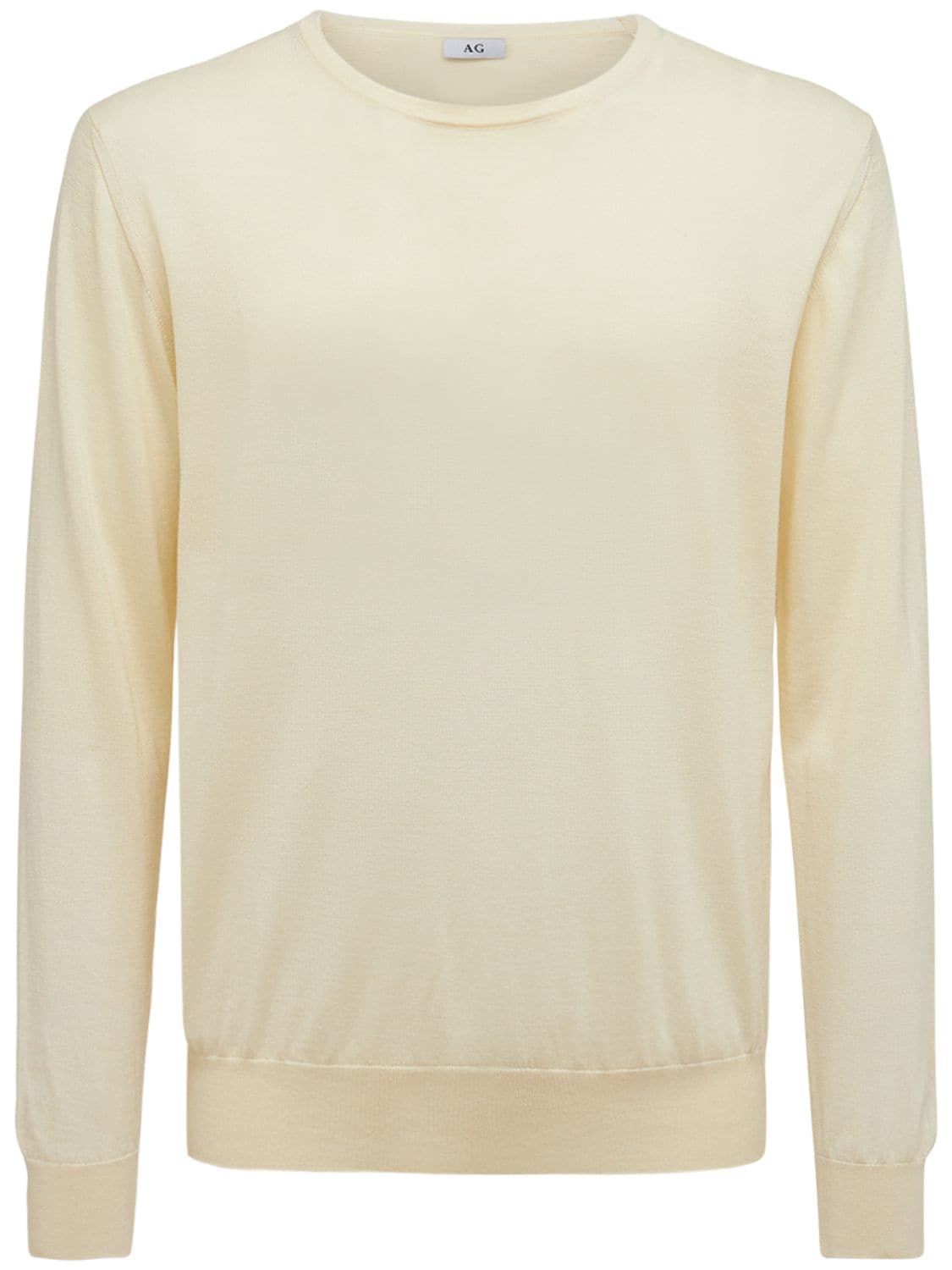 Ag Extra Fine Wool & Silk Knit Sweater In Ivory | ModeSens