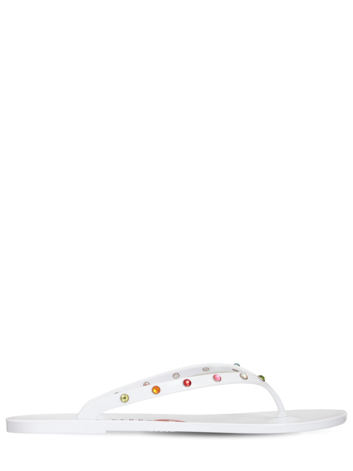 Katy Perry 10mm Geli Gem Embellished Pvc Flip Flops In Белый