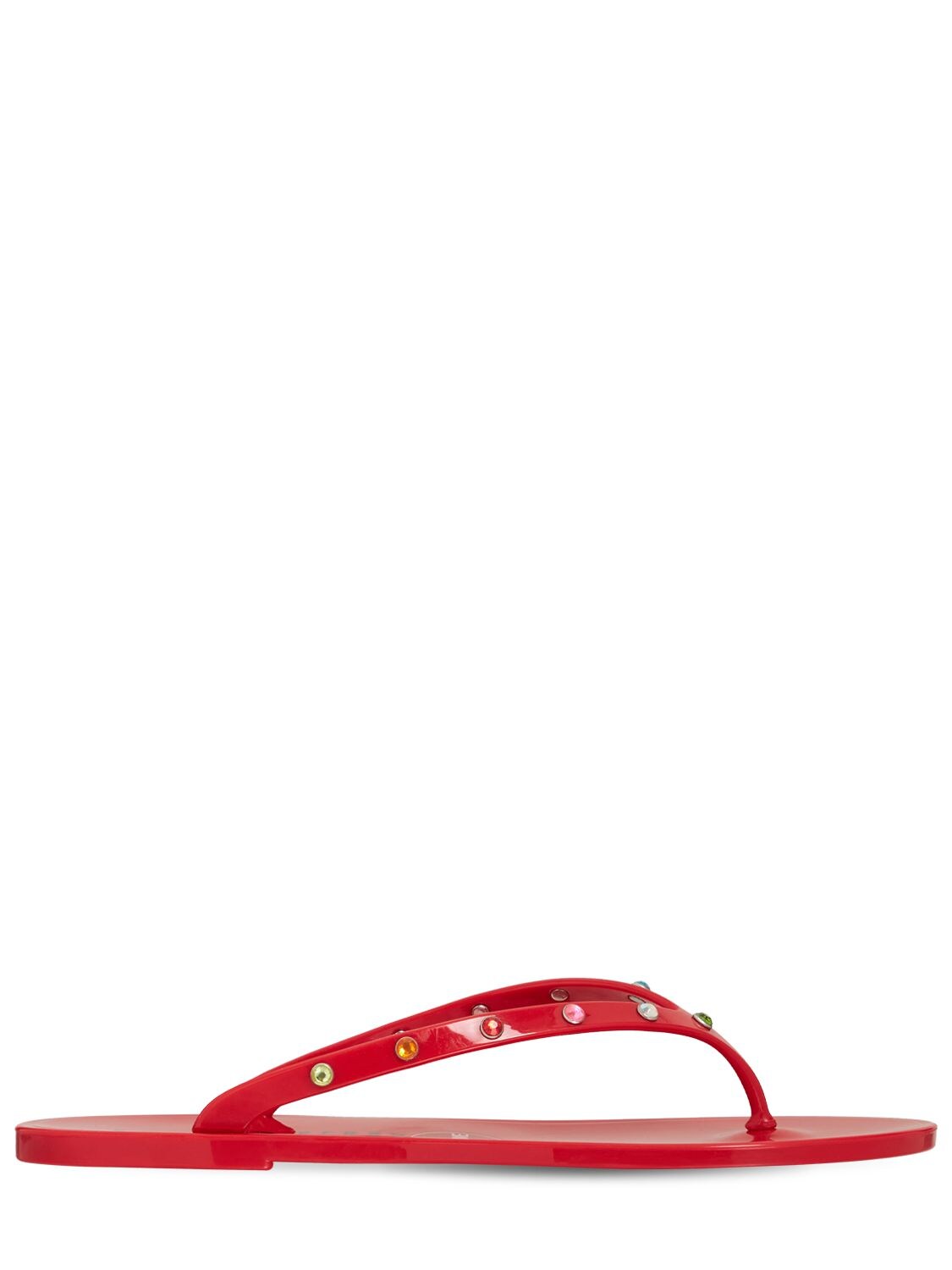 Katy Perry 10mm Geli Gem Embellished Pvc Flip Flops In Red