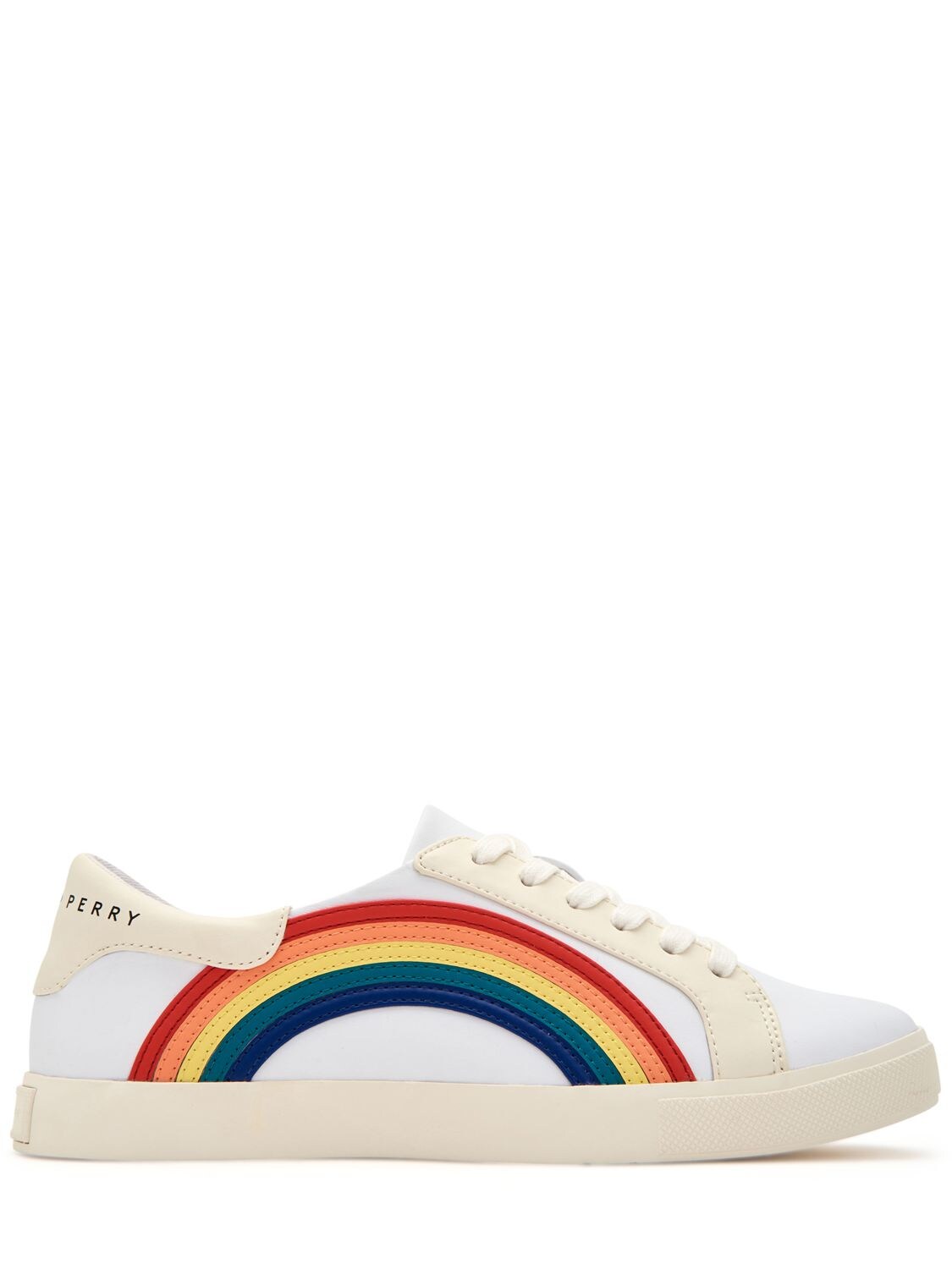 Katy Perry 10mm The Rizzo Faux Leather Sneakers In White,multi