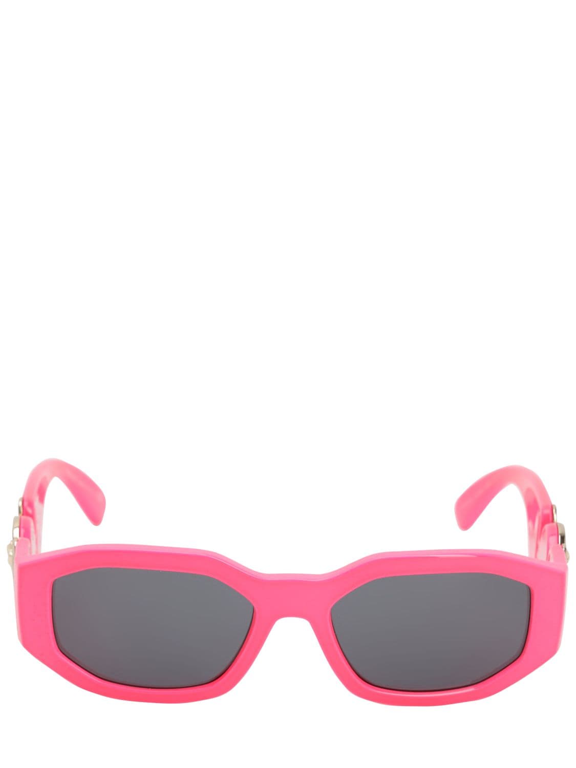Versace Medusa Biggie Oval Frame Sunglasses In 자홍색