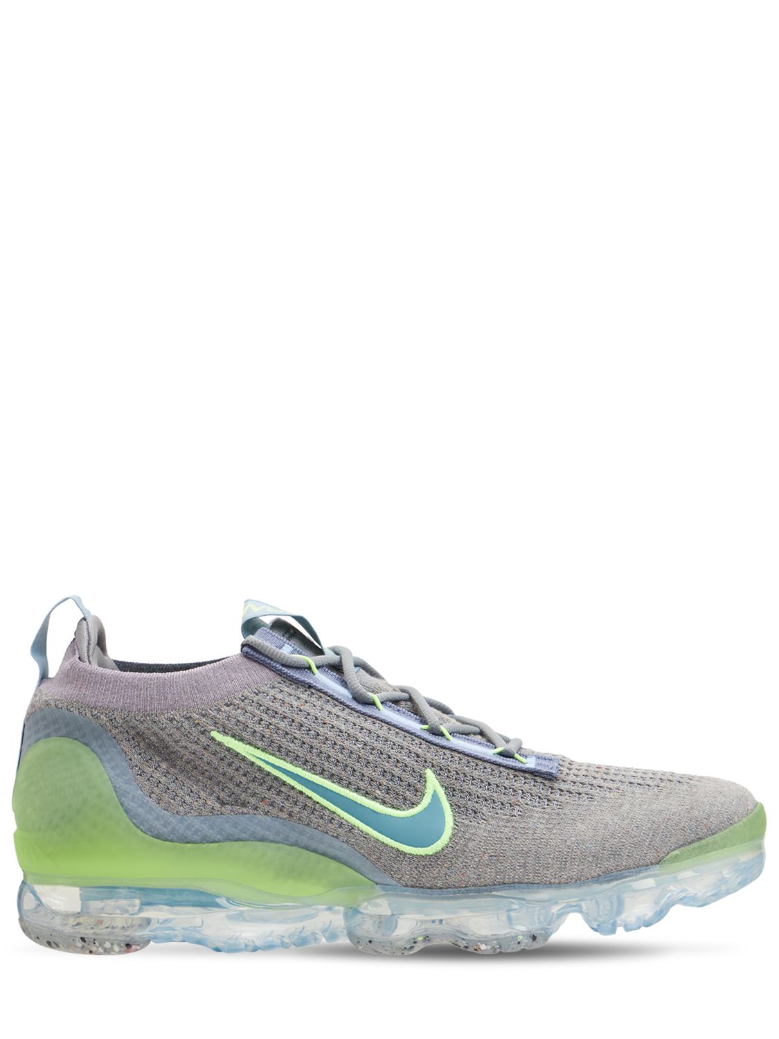 Nike Grey & Green Air Vapormax 2021 Flyknit Sneakers In Particle Grey