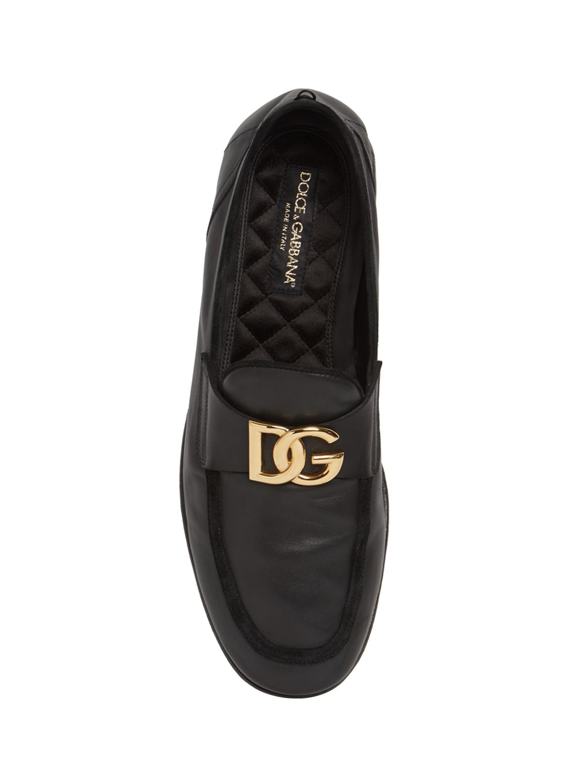Shop Dolce & Gabbana Dg Leather Loafers In Black