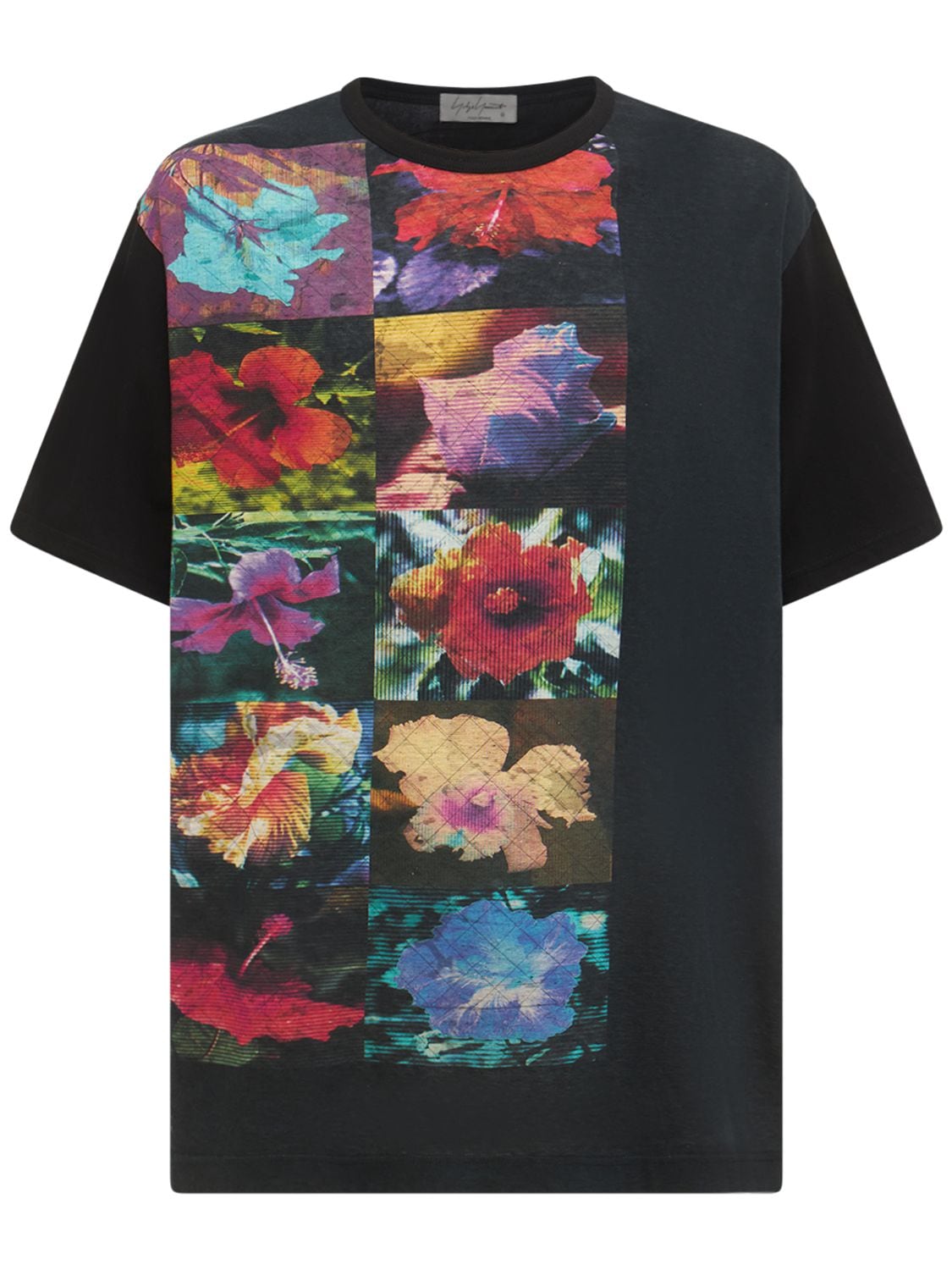 YOHJI YAMAMOTO FLOWER PRINT COTTON JERSEY T-SHIRT