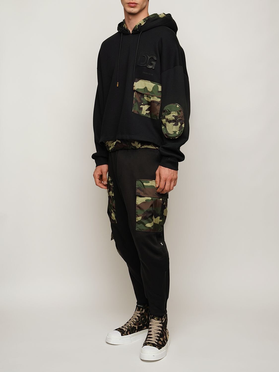 Dolce & Gabbana Hooded Sweatshirt With Camouflage Details In 