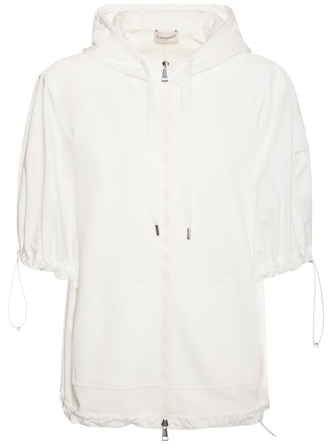 Moncler Zip Up Hooded Sweatshirt In Off White | ModeSens