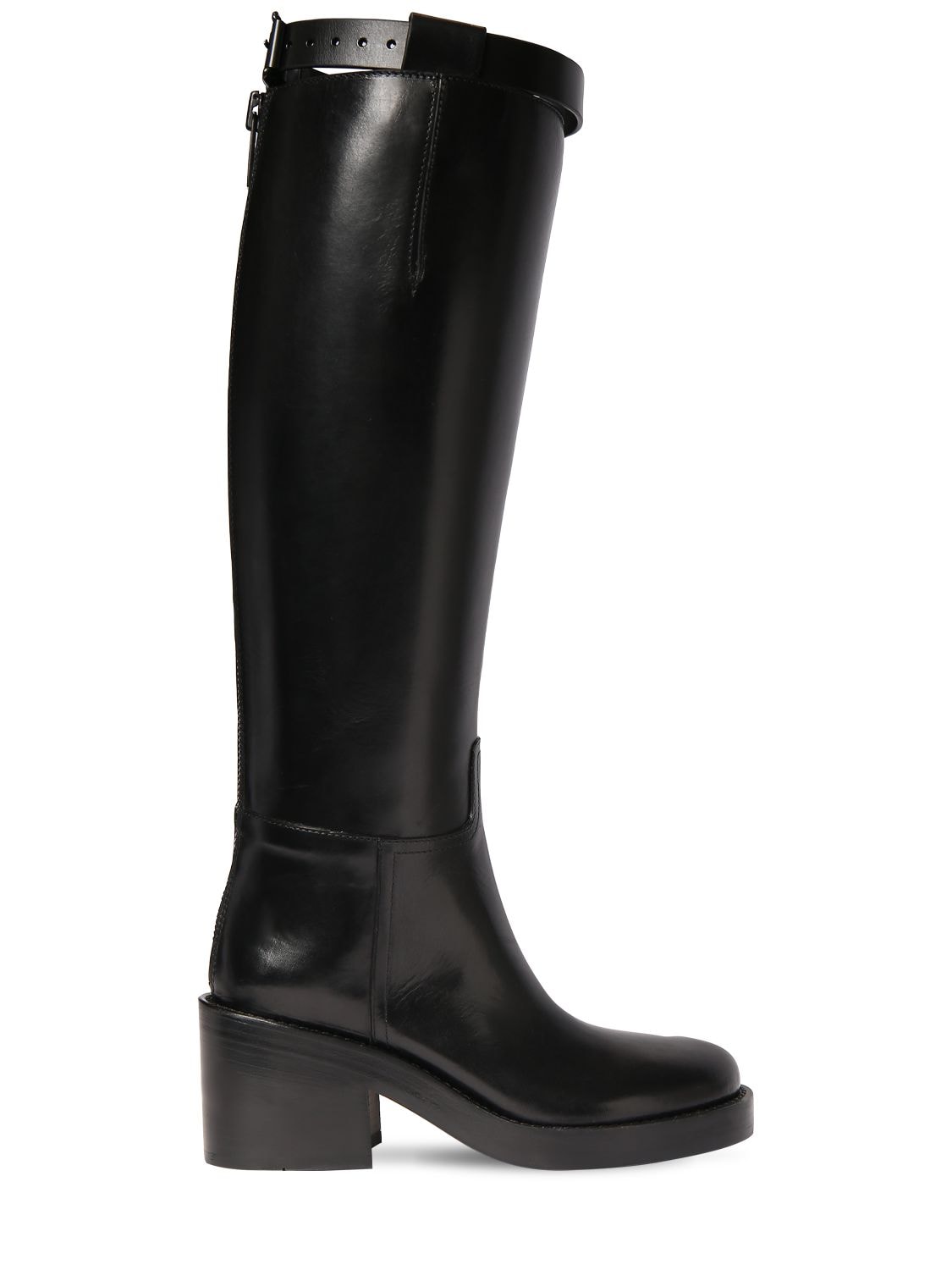 ANN DEMEULEMEESTER 50mm Stan Leather Tall Boots | Smart Closet