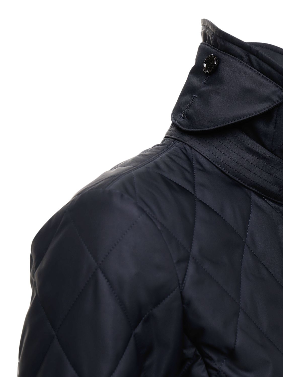 Shop Burberry Fernleigh Nylon Buttoned Quilted Jacket In Midnight