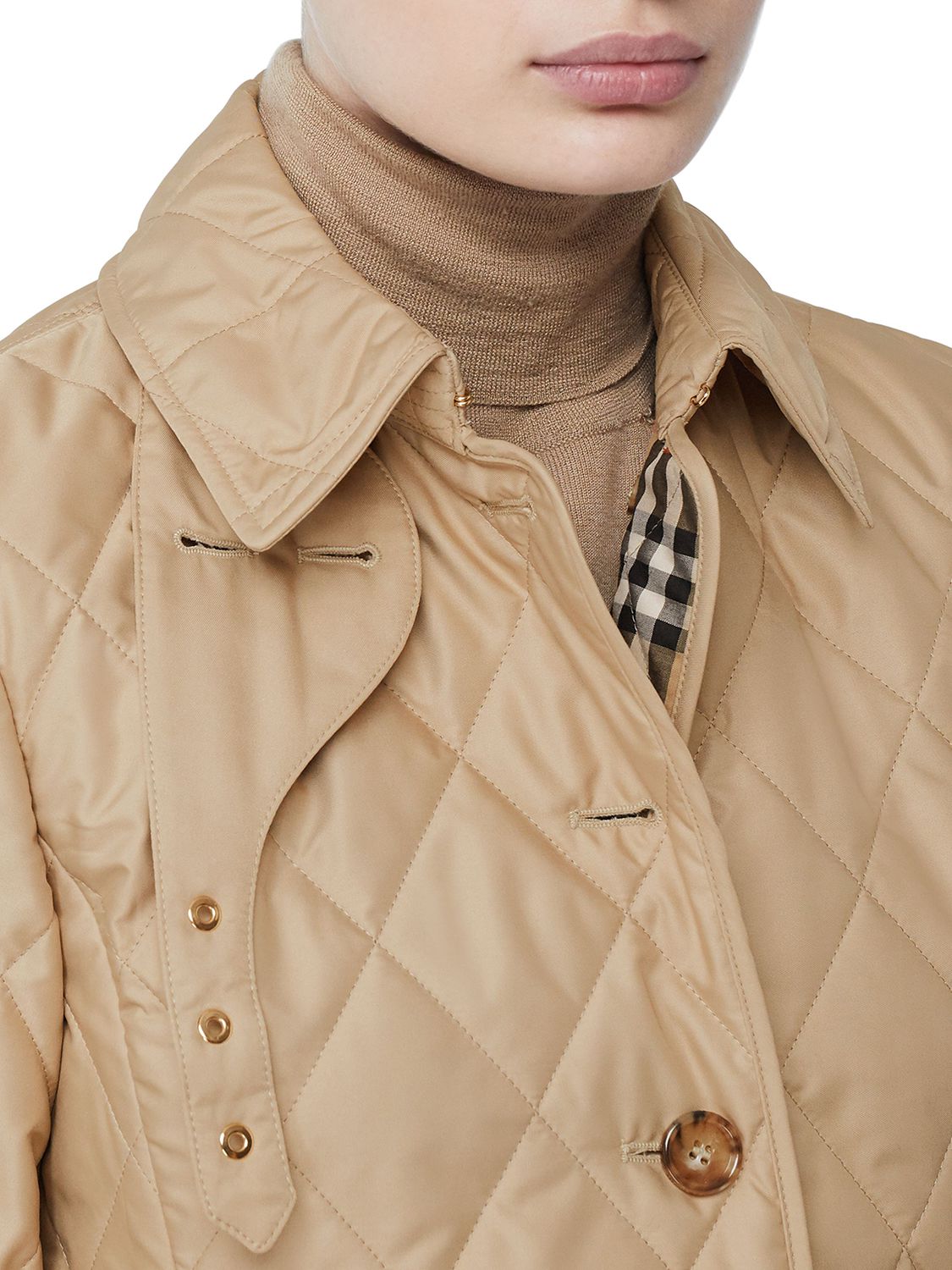 Shop Burberry Fernleigh Quilted Short Jacket In New Chino